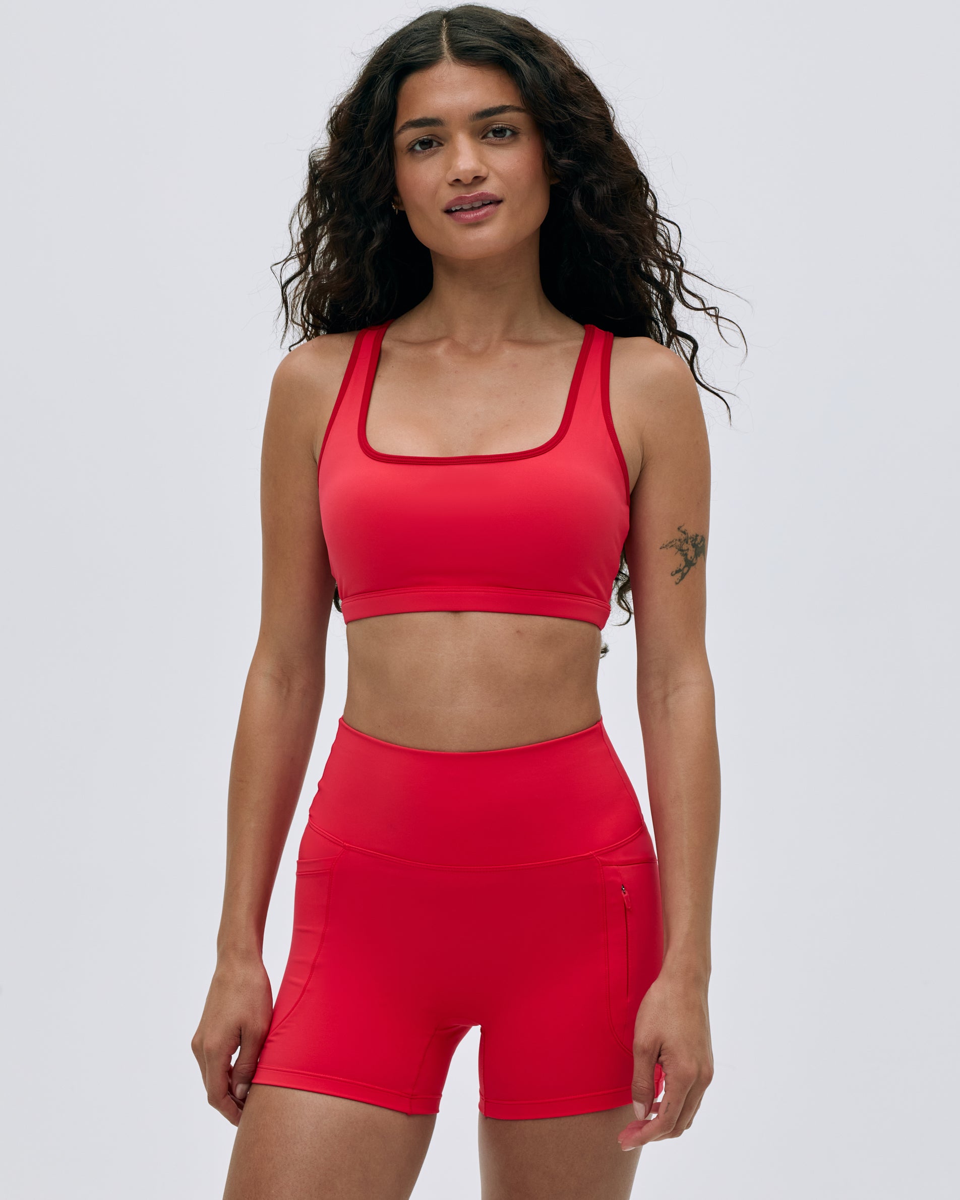Ultimate Racer Back Piping Bra - Apple Red | Comfortable Sports Bras for Women | Perfect for Yoga, Running & Workouts