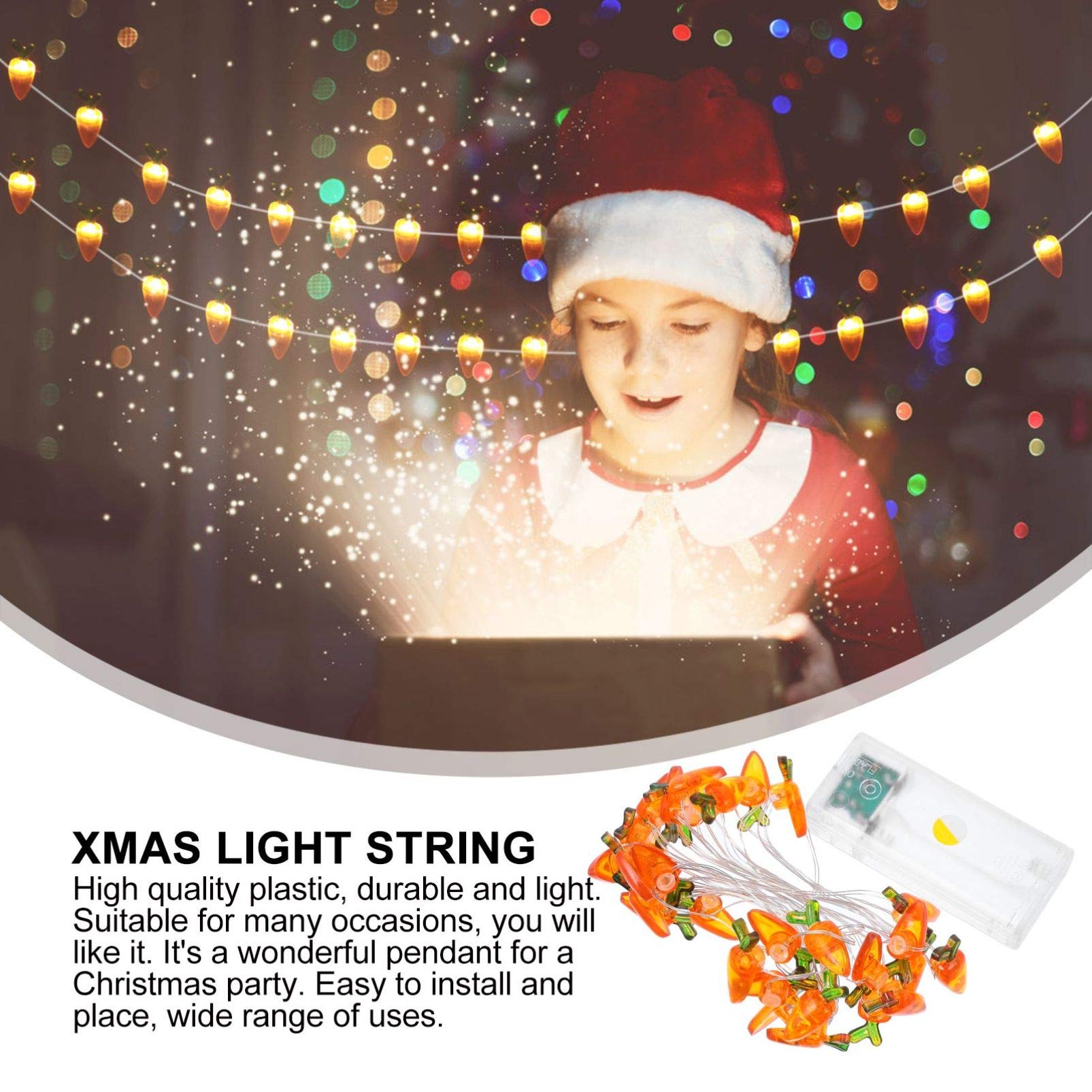 Uonlytech 30 LED Carrot String Lights - Easter Decorations, Fairy Lights for Birthday, Wedding, Party, Indoor & Outdoor Home Decor (Battery Not Included) | Perfect for Bedroom, Garden, and Holiday Festivities