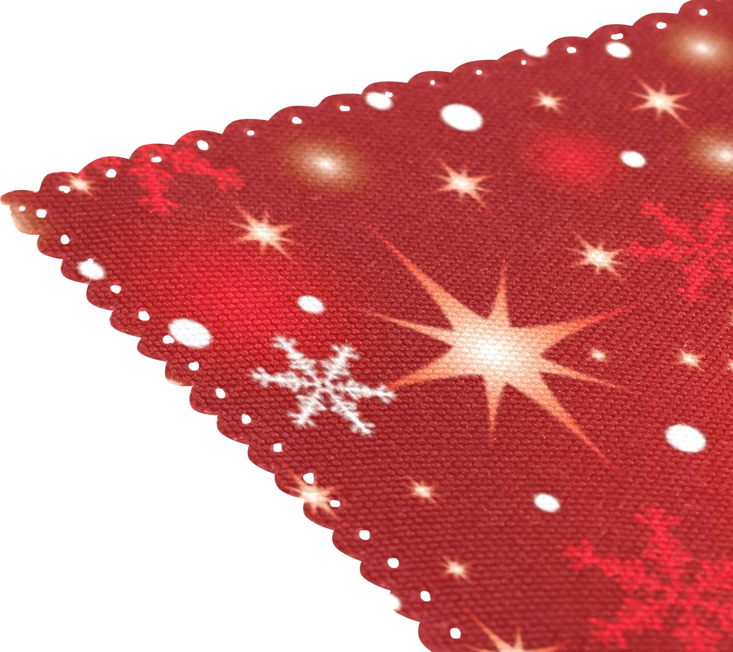 MOYYO Christmas Llama Alpaca Red Placemats - Set of 4 Heat-Resistant Non-Slip Polyester Table Mats, Washable & Easy Clean for Dining & Kitchen Decor | Perfect for Holiday Parties, Family Gatherings & Festive Table Settings