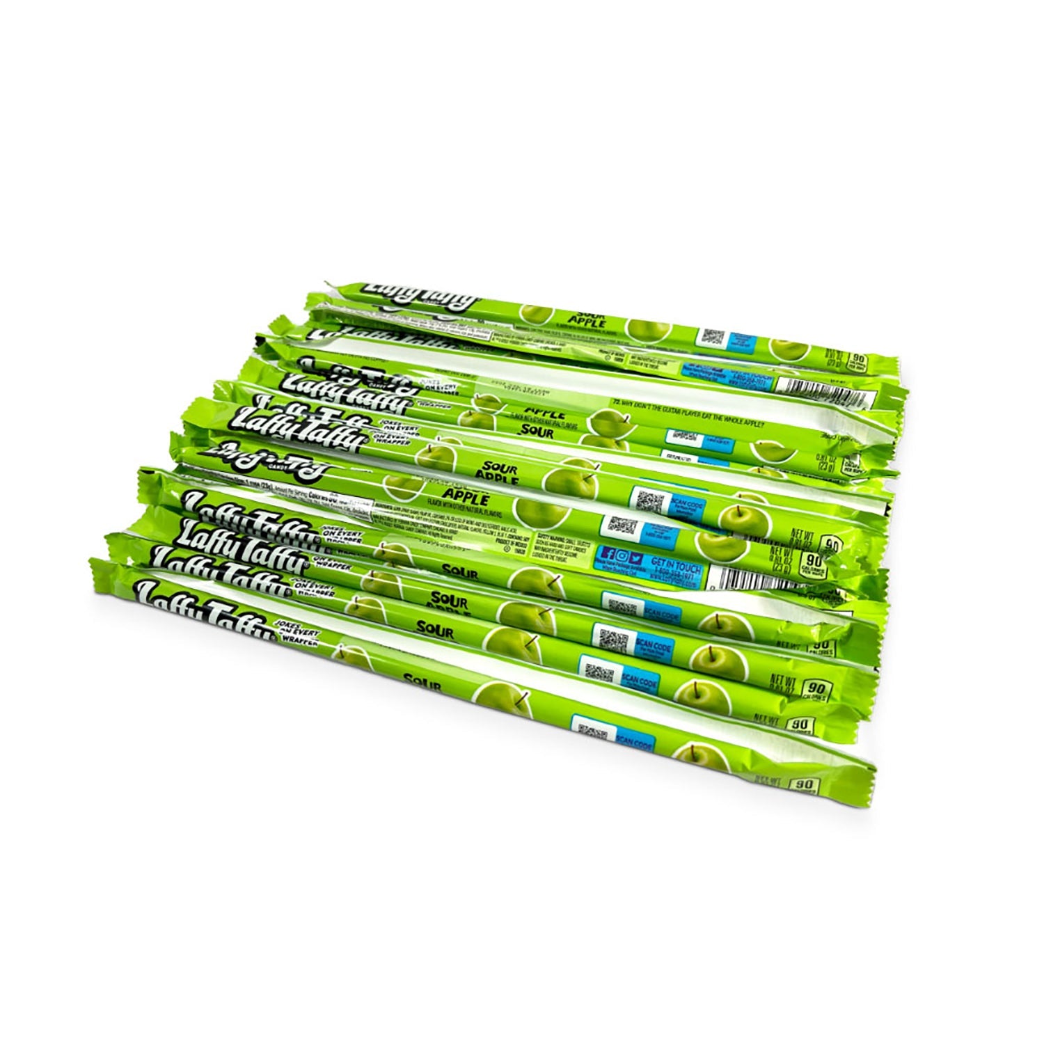 Ferrara Laffy Taffy Rope Candy - Sour Apple Flavor, 24 Count Bulk Box - Perfect for Halloween, Birthday Parties & Office Snacks
