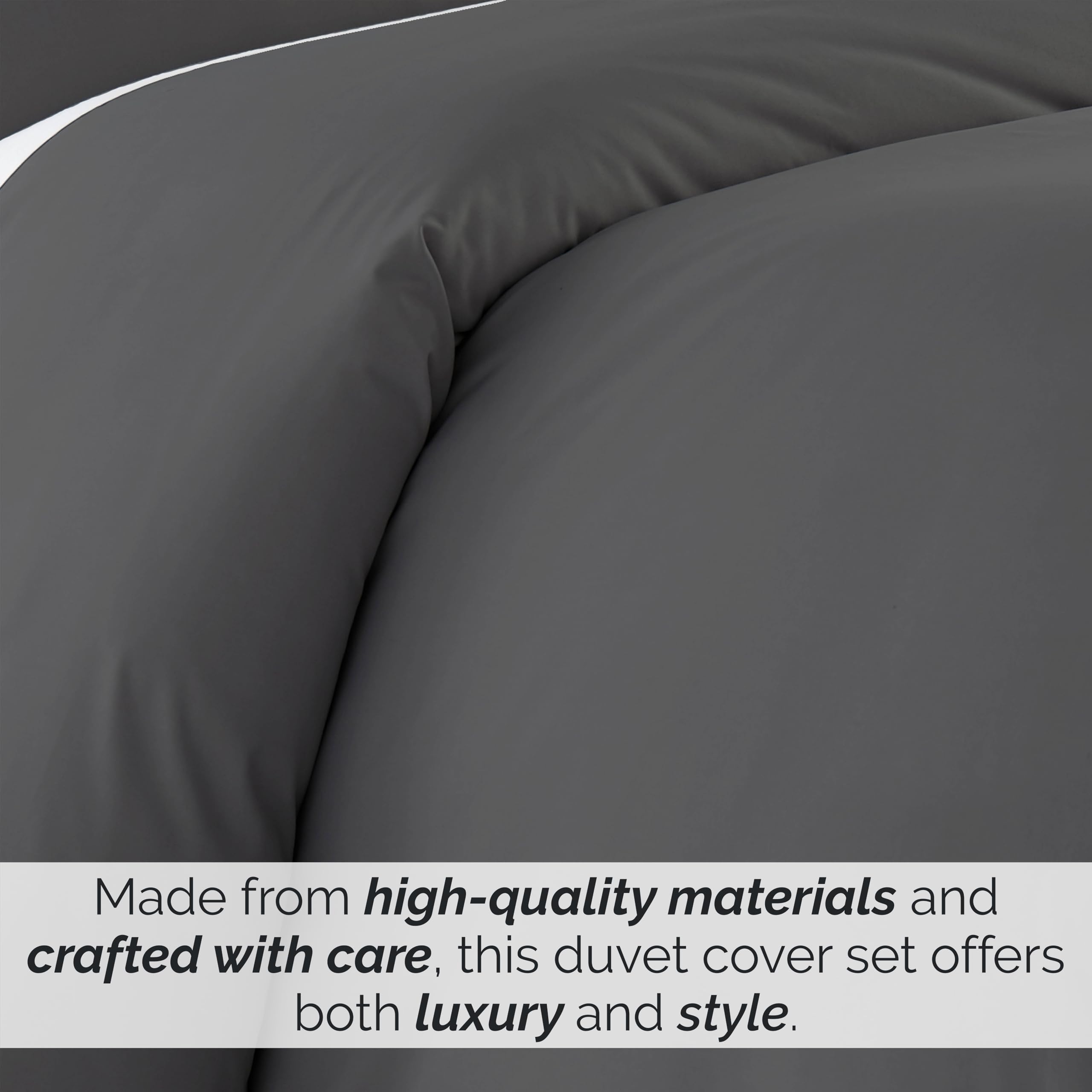 Premium Oversized Queen Duvet Cover Set - Soft & Easy Care 3-Piece Bedding with 2 Shams (98x98 Inches) - Full/Queen Size in Slate - Perfect for Master Bedrooms & Guest Rooms