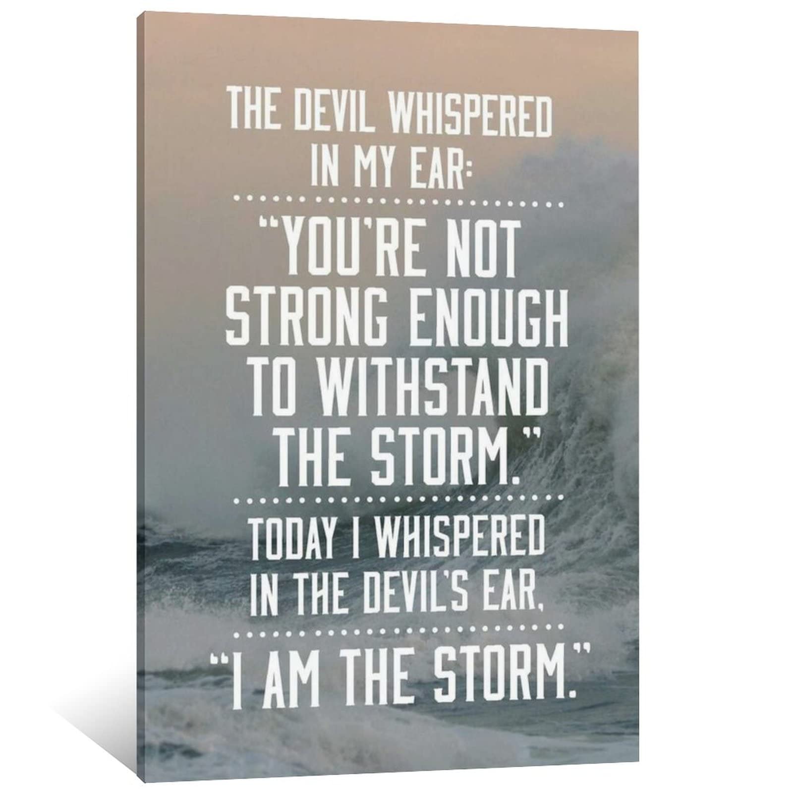 LIXI 'I Am The Storm' Quote Ocean Sea Photo Motivational Wall Art - Inspirational Canvas Painting for Living Room & Bedroom Decor - Framed Poster 24x36 inches (60x90cm) - Perfect for Home Office, Dorm Room or Gift Idea