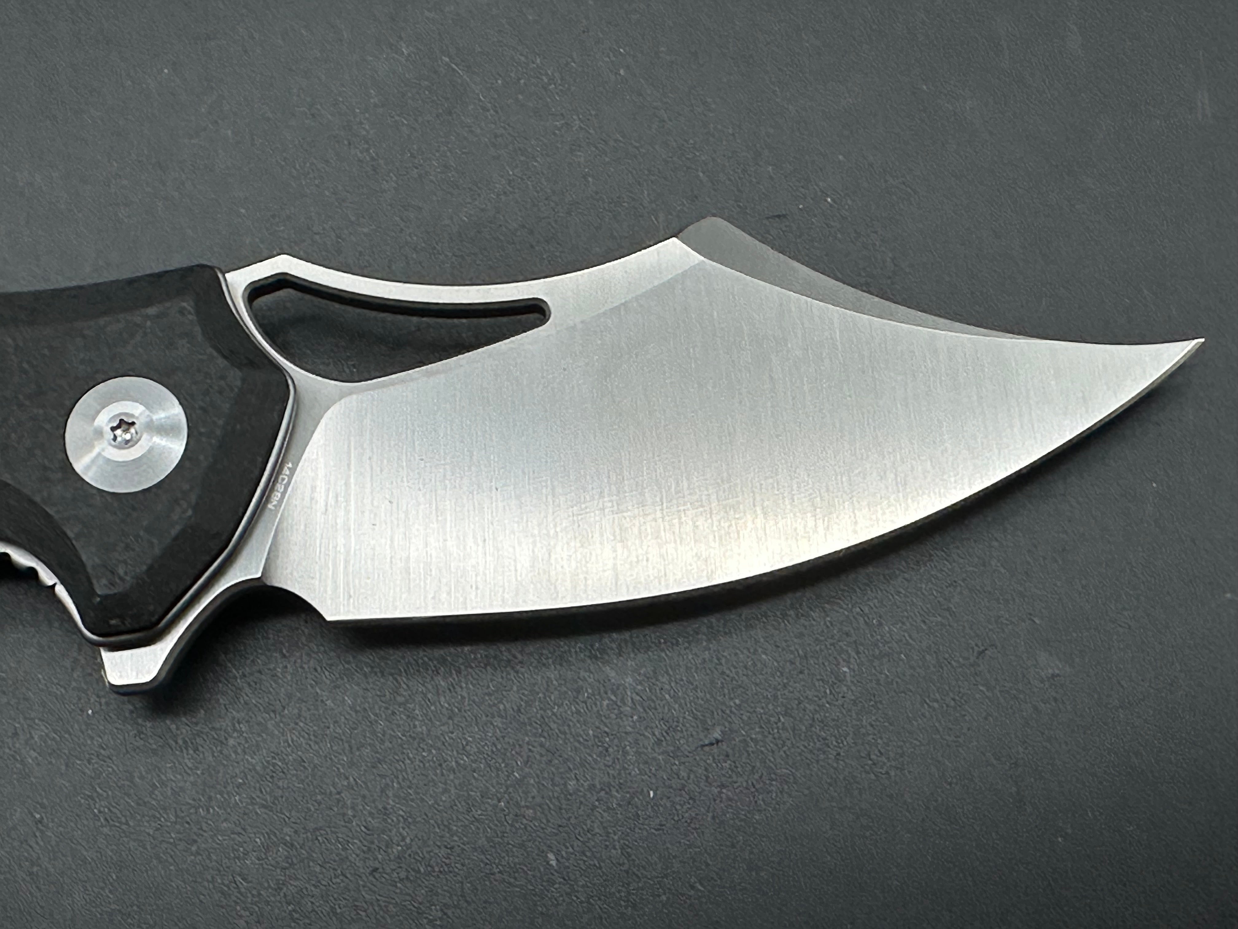 CIVIVI CHIRO Folding Knife - Black Handle, 14C28N Stainless Steel Blade, Clip Point Plain Edge Satin Finish - EDC, Outdoor, Camping & Survival Gear