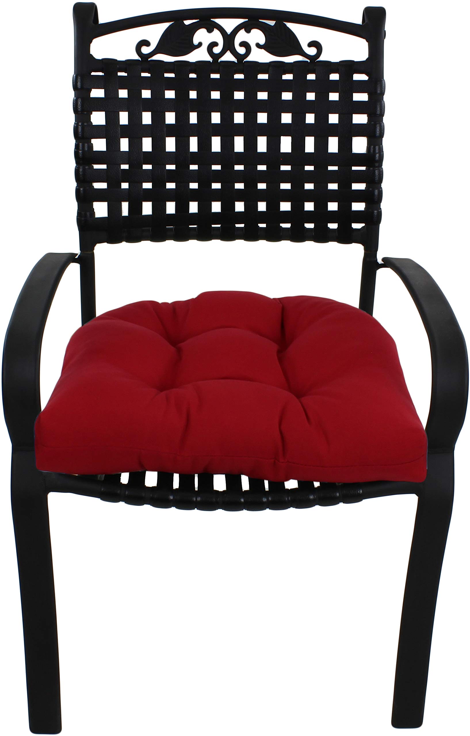 Comfy Indoor/Outdoor Seat Cushion for Patio, Deck & College Dorm - Water-Resistant & Durable - 1 Pack (Red) - Perfect for Lounging, Relaxing & Outdoor Gatherings