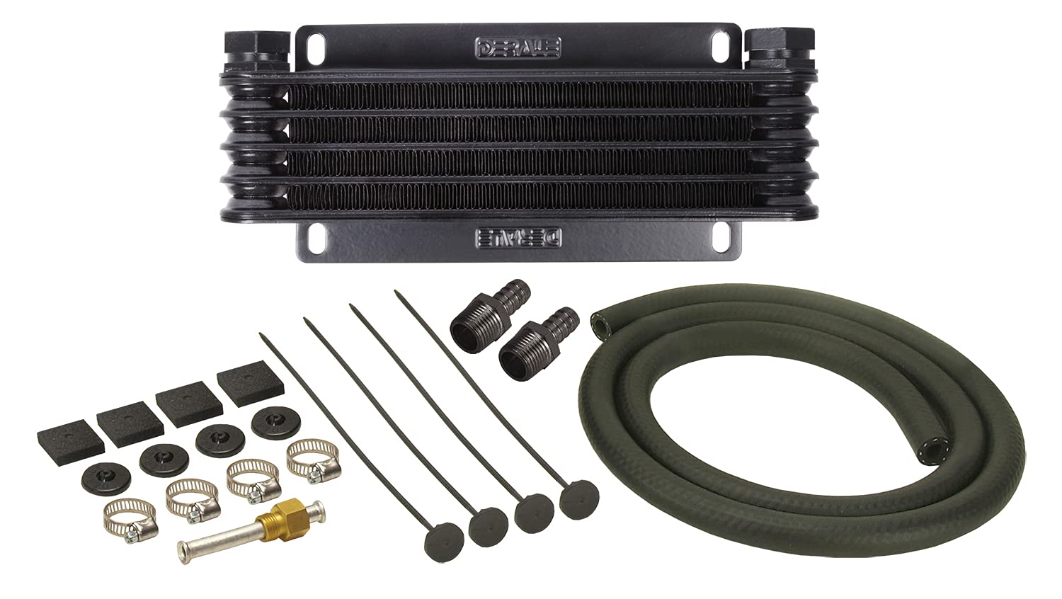 Derale 13611 Series 9000 Plate and Fin Transmission Oil Cooler - High Performance Black Automotive Cooler for Trucks, SUVs & Off-Road Vehicles - Perfect for Towing, Racing & Heavy-Duty Use