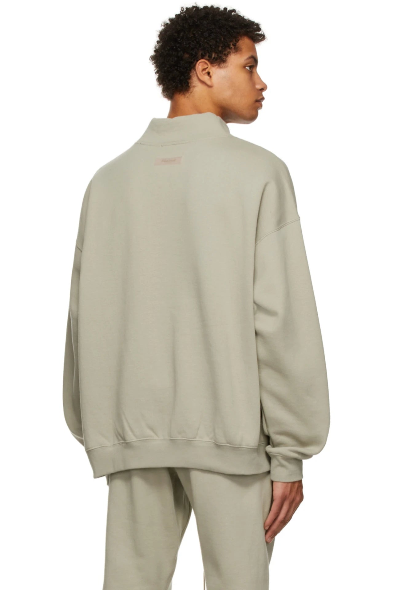 Fear of God Essentials Mock Neck Sweater for Men - Olive Green Pullover | Winter Layering & Casual Streetwear Outfits