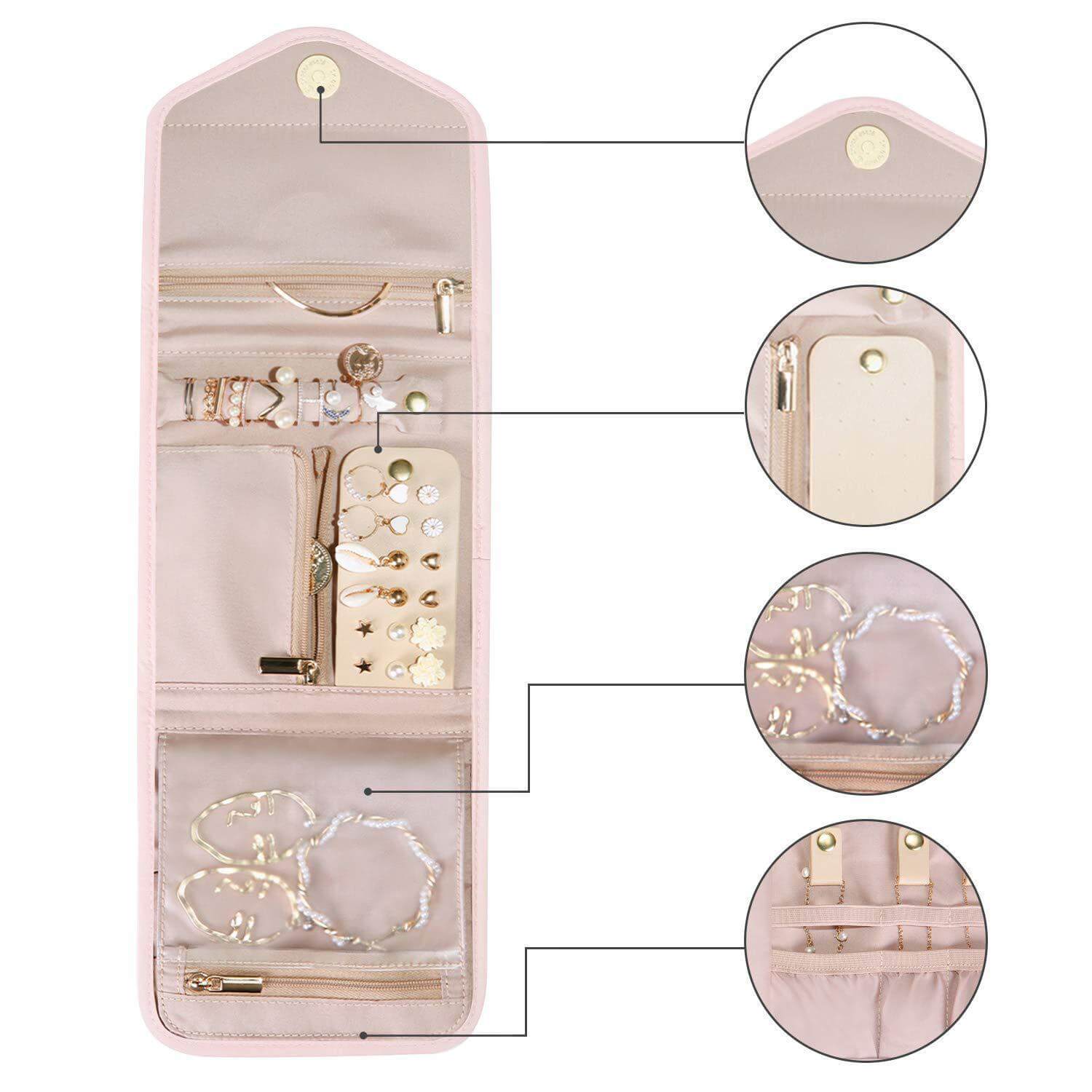 Foldable Makeup Jewelry Storage Clutch Bag for Women | Travel Organizer | APJ317 - Perfect for Travel, Parties & Daily Use