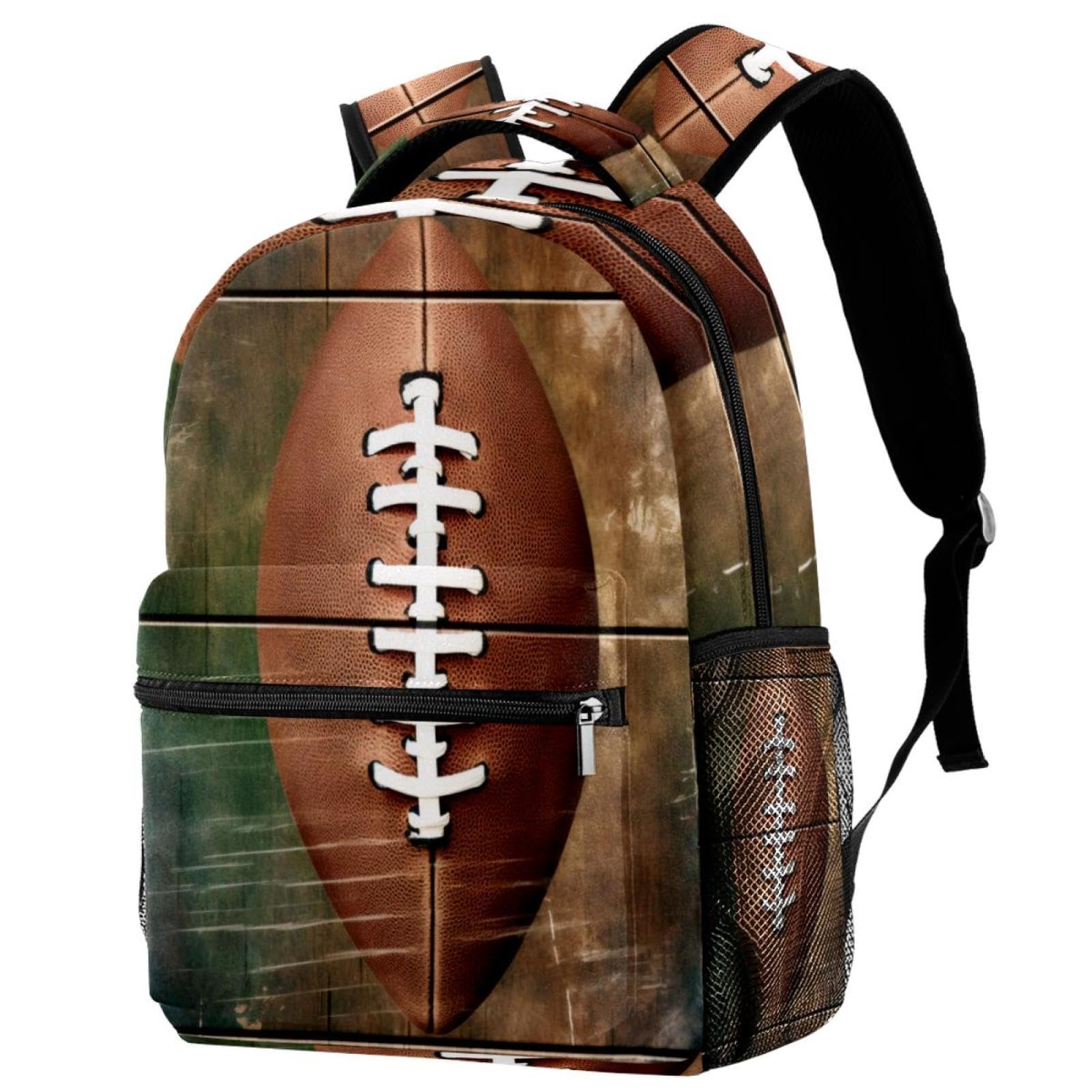 FVQL Kids Backpack - Durable School Bookbag for Boys & Girls, Football Themed Sports Backpack for Teens - Perfect for School, Travel & Sports Games