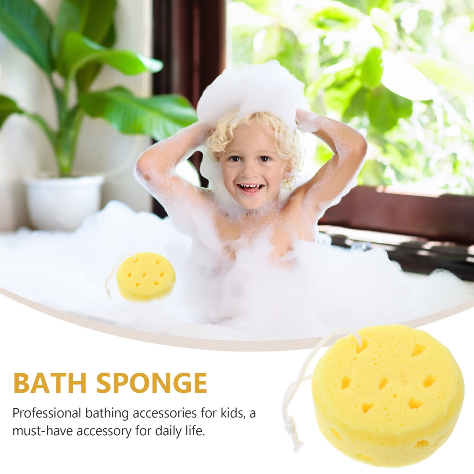 FOMIYES 4-Pack Bath Sponges, Exfoliating Loofah Body Scrubber & Shower Pouf for Men & Women - Soft Foam Body Wash Sponges for Deep Cleansing, Skin Exfoliation - Perfect for Shower, Bath & Kids' Gentle Care