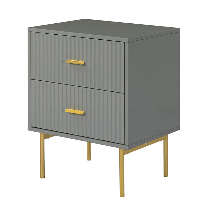 Modern Nightstand with Two Drawers - Nahuel Bedside Table with Optional Styles for Bedroom, Living Room & Guest Room - Sturdy Wooden End Table with Storage for Home Decor
