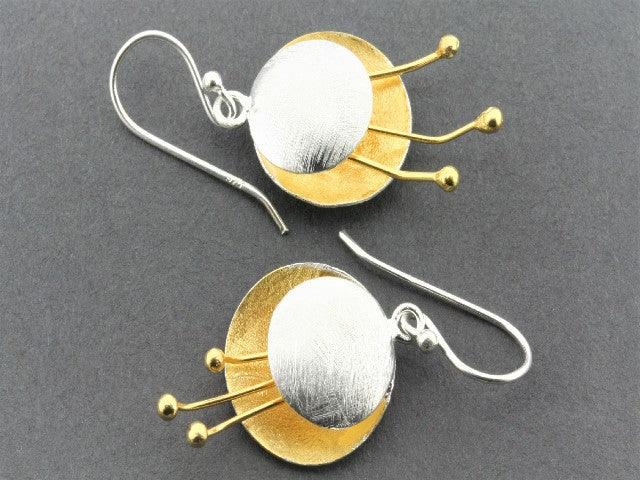 22K Gold Over Silver Fuchsia Drop Earrings for Women - Elegant Dangle Earrings for Parties, Weddings & Special Occasions
