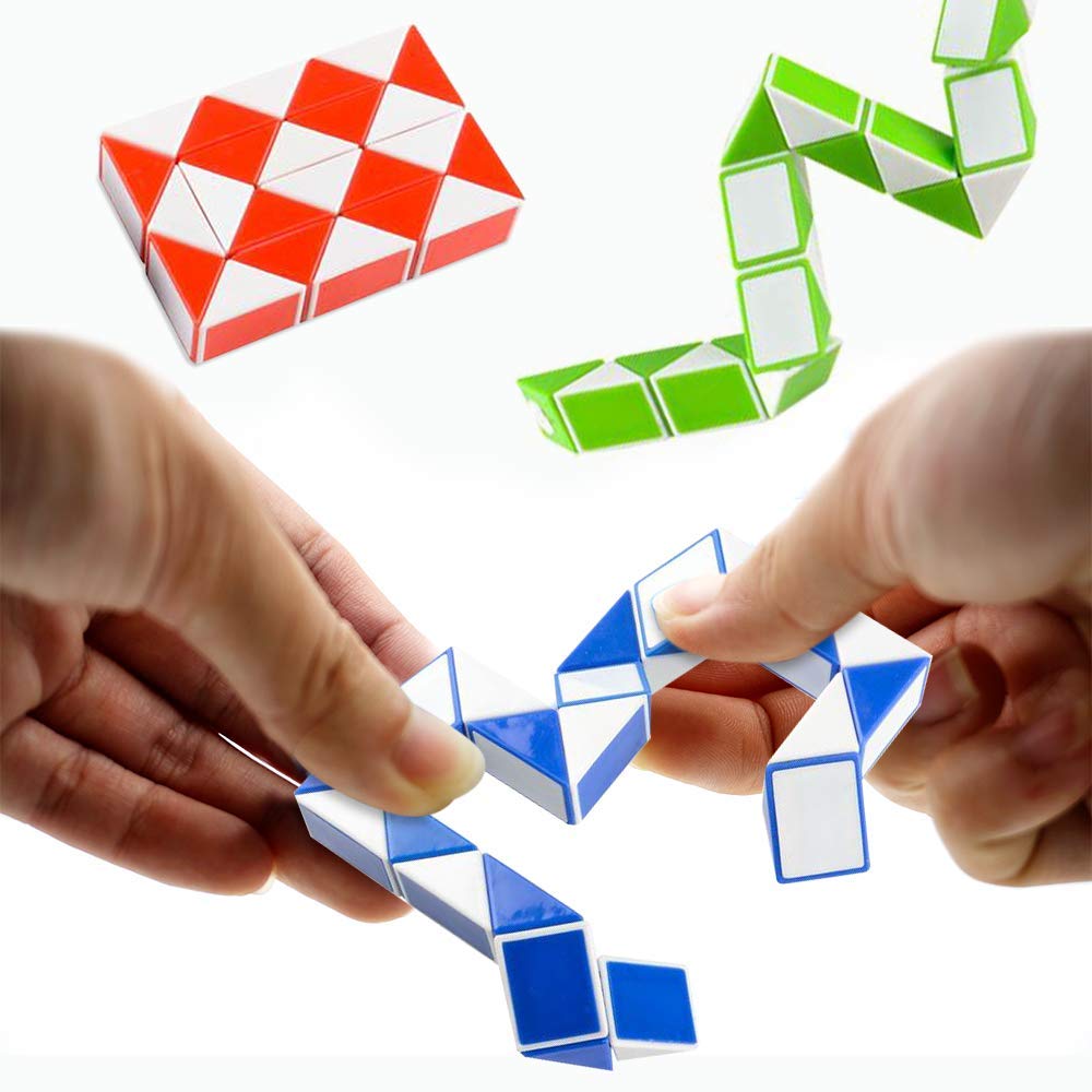 ArtCreativity 3-Pack Twist Puzzle Snake - Fidget Cube Sensory Toys for Kids & Adults - Stress Relief & Focus Aid - Perfect for Autism, Birthday Party Favors, Goodie Bags & Classroom Rewards