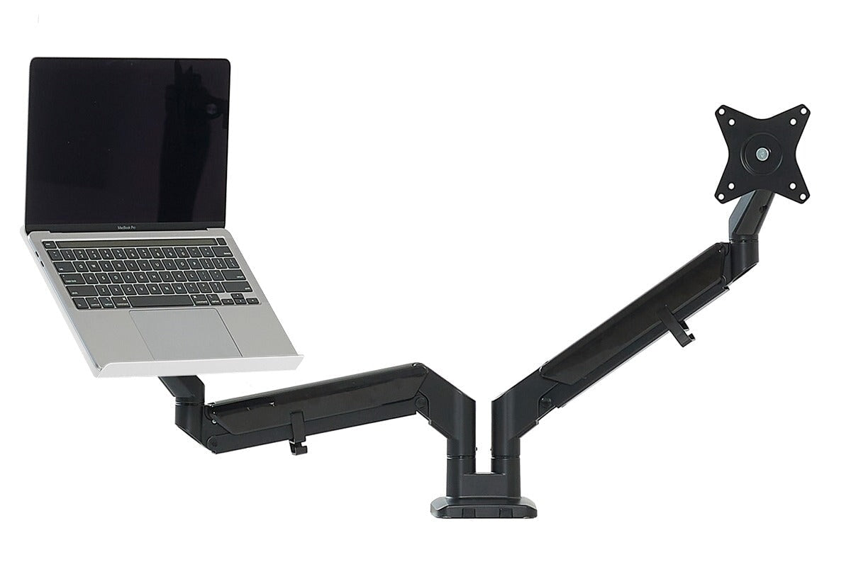 Ergonomic Uplifting Yogiflex Dual Monitor Arm Stand - Adjustable Height & Tilt for 13-32 Inch Screens - Perfect for Home Office & Gaming Setup