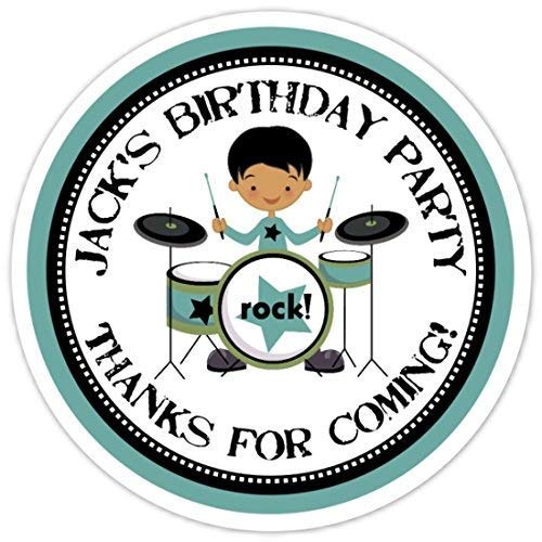 36 Rock and Roll Birthday Stickers - Personalized Rock Star Party Labels for Kids & Adults - Perfect for Birthday Invitations, Gift Wrapping & Scrapbooking
