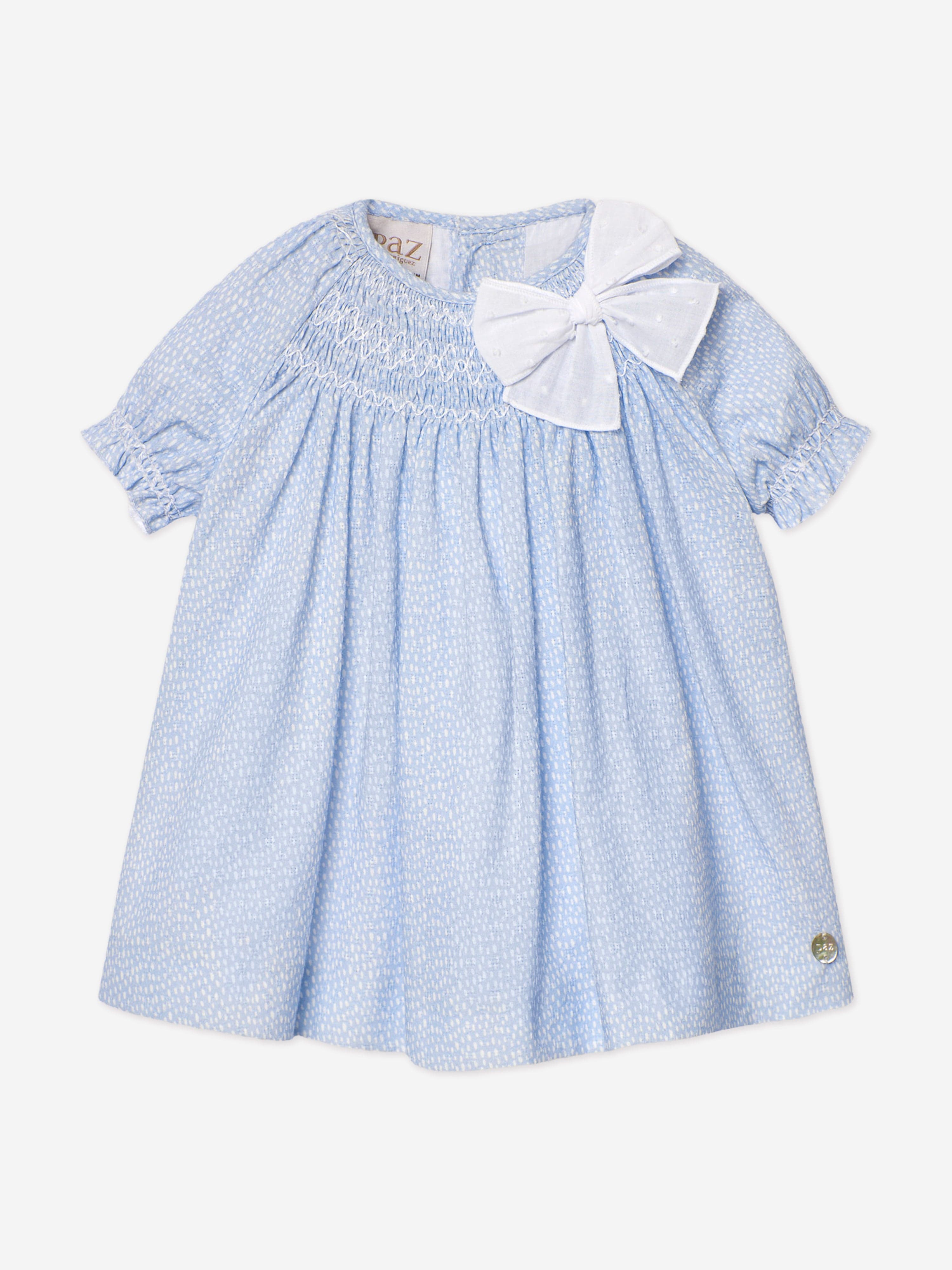Adorable Baby Girls Dress and Bloomers Set - Soft Blue Outfit for Newborns & Infants | Perfect for Photo Shoots, Parties & Special Occasions