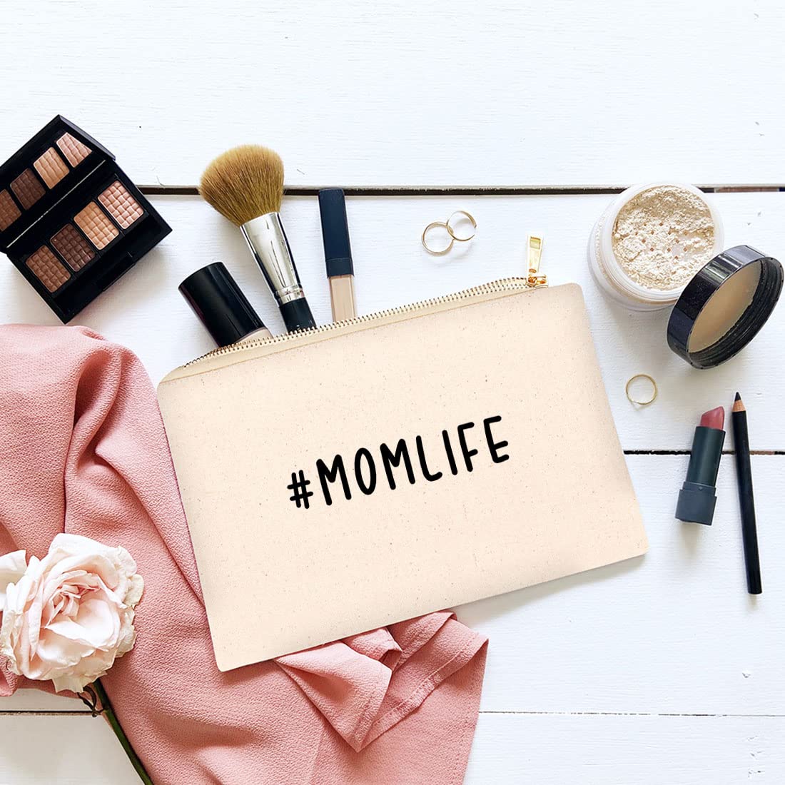 Funny Makeup Bag Canvas Cosmetic Pouch with Zipper - Cute Travel Toiletry Bag for Women, 6.5 x 9 Inch - Perfect Gift for Mom, Birthday & Mother's Day - Great for Purse, Travel & Everyday Use