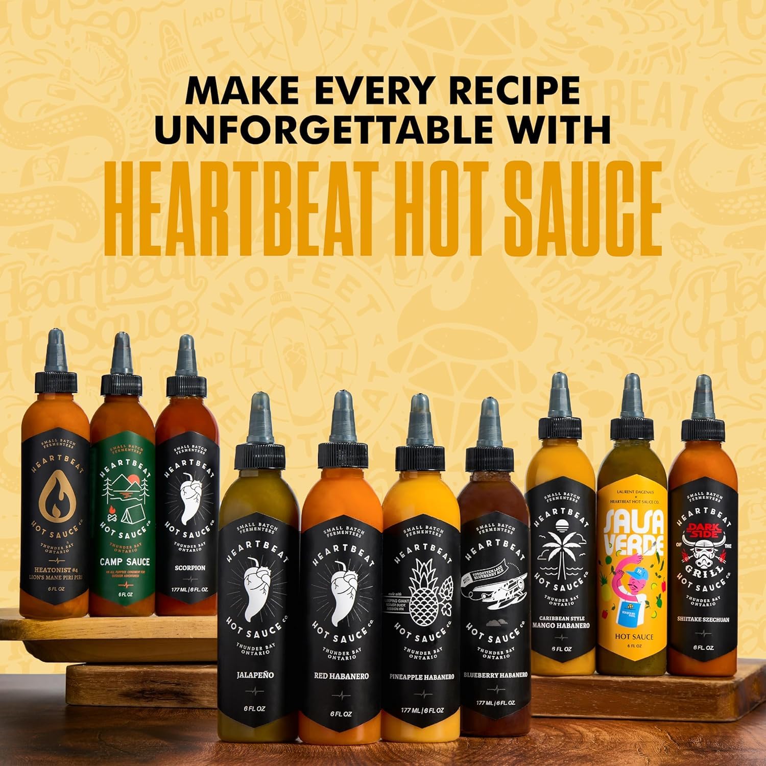 Heartbeat Hot Sauce Co. - Pineapple Habanero Hot Sauce, 6 oz Bottles (6-Pack) | Spicy & Sweet Flavor | Perfect for Tacos, Wings & Grilling