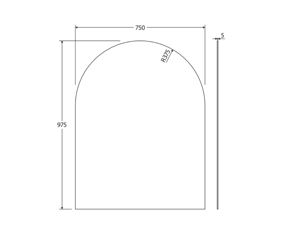 Fienza PEM750A Arch Mirror - 29.5 x 38.4 Inches, Modern Wall Mirror for Bathroom, Bedroom, Living Room, and Entryway Decor