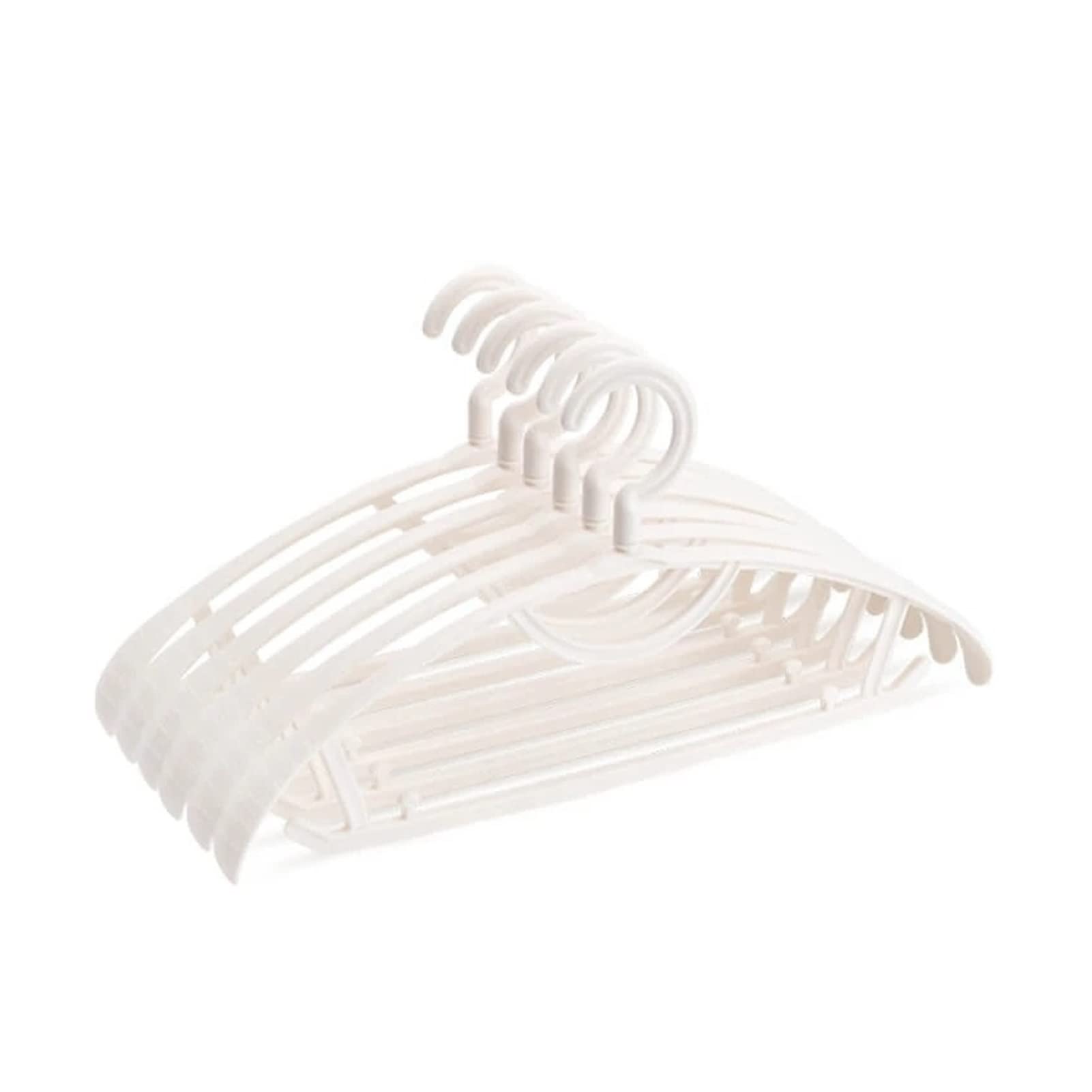 10-Pack Multi-Port Plastic Clothes Hangers - Space Saving Drying Rack with Strong Support for Shirts, Pants & Jackets - Perfect for Closet Organization & Laundry Room Storage (White)