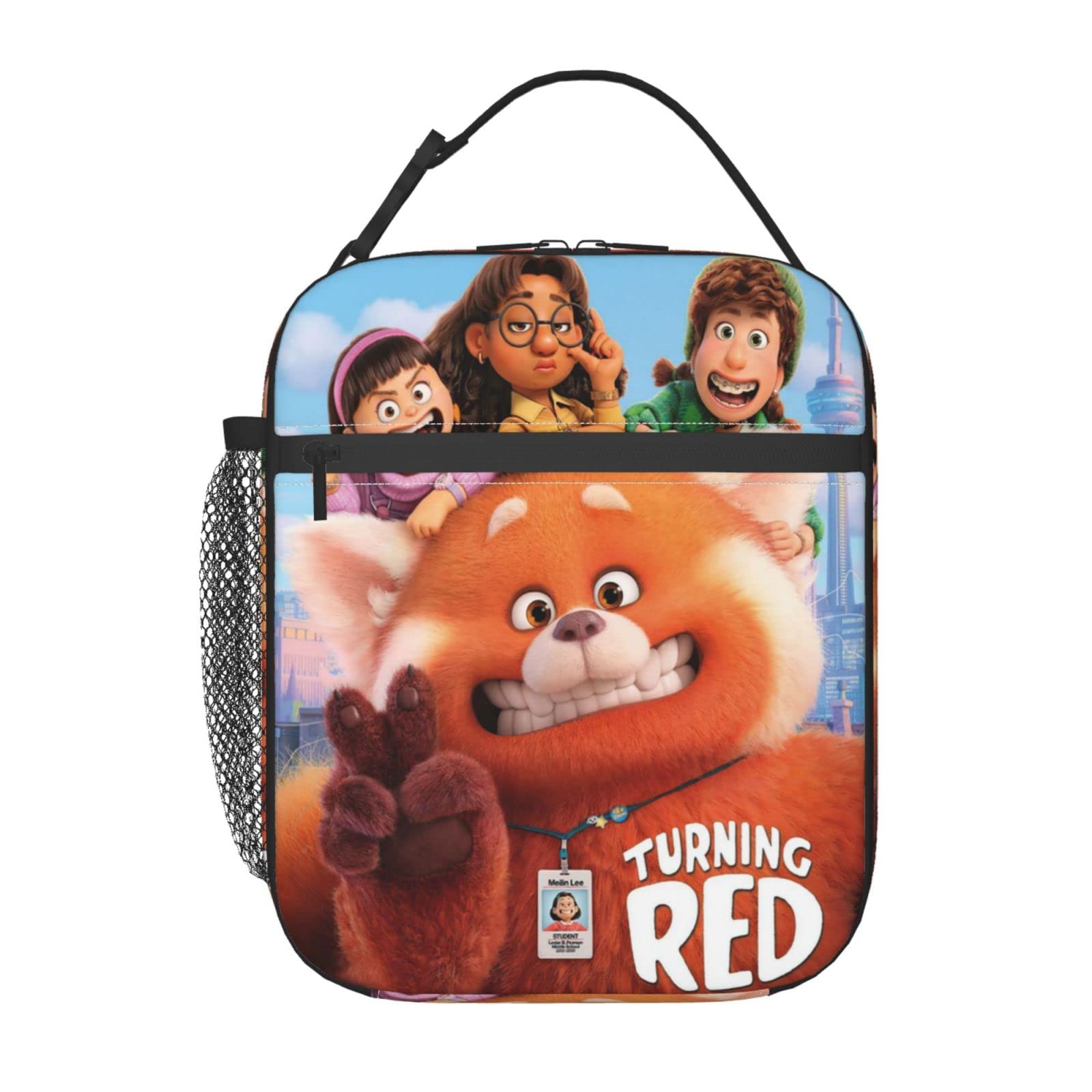 Cute Red Cartoon Lunch Box - Insulated Reusable Waterproof Lunch Bag for Women, Men, Boys & Girls - Portable Meal Prep Cooler Tote for School, Work, Office, Travel & Picnic - Keeps Food Fresh for Hours