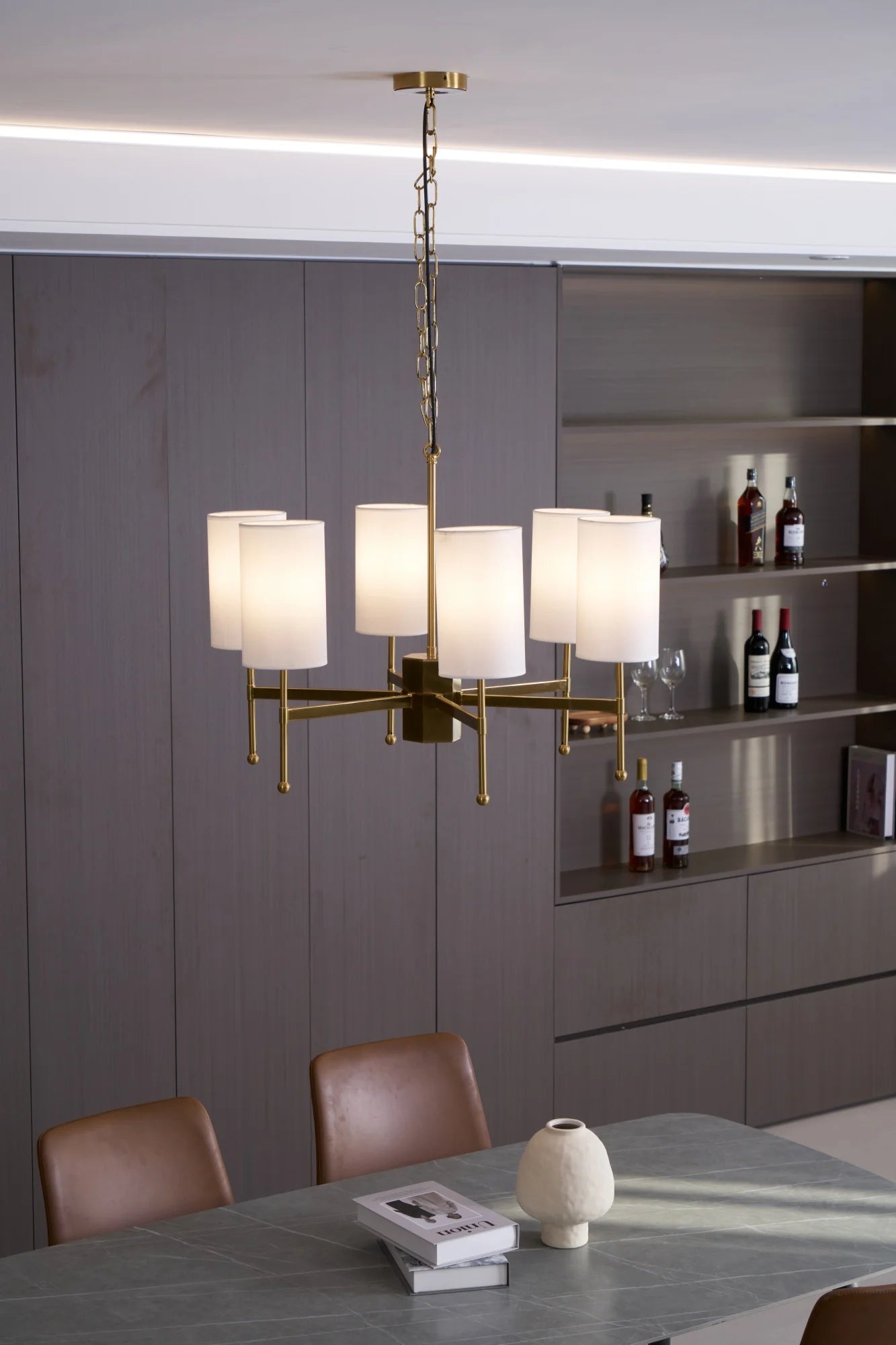 Kichler Modern Crystal Chandelier - Elegant Ceiling Light Fixture for Dining Room, Living Room & Bedroom - Energy Efficient LED Lighting for Home Decor