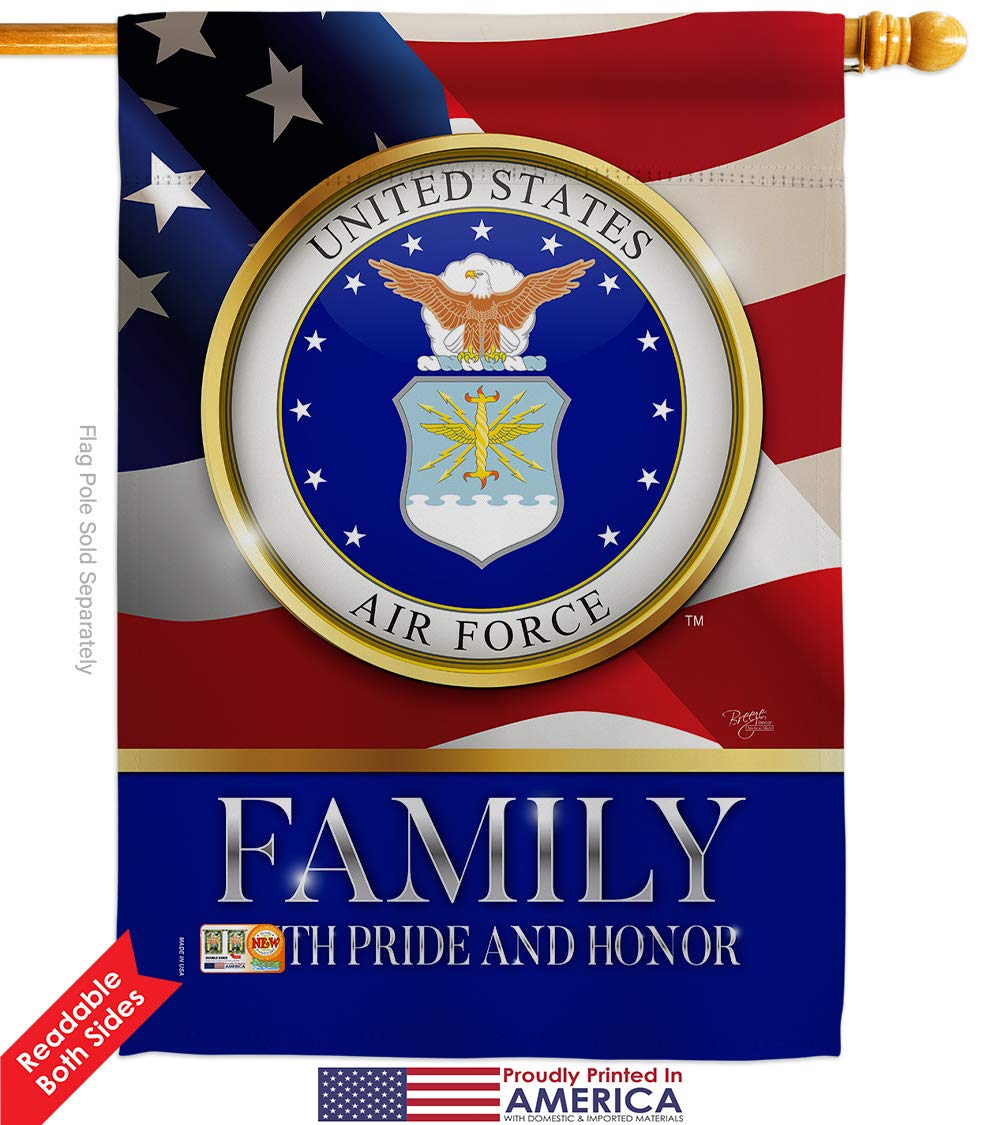 USAF Air Force Garden Flags Kit - Double-Sided 28x40 Inch American Military Veteran Yard Banner - Patriotic Armed Forces Decorative Gift for Home, Lawn & Garden - Made in USA for Veterans Day & Memorial Day