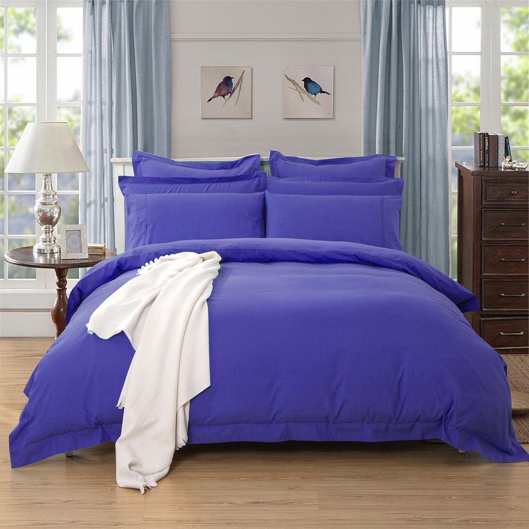 Premium 1000TC Super King Size Duvet Cover Set - Royal Blue Luxury Bedding for Master Bedroom, Hotel, or Guest Room - Soft & Breathable Egyptian Cotton