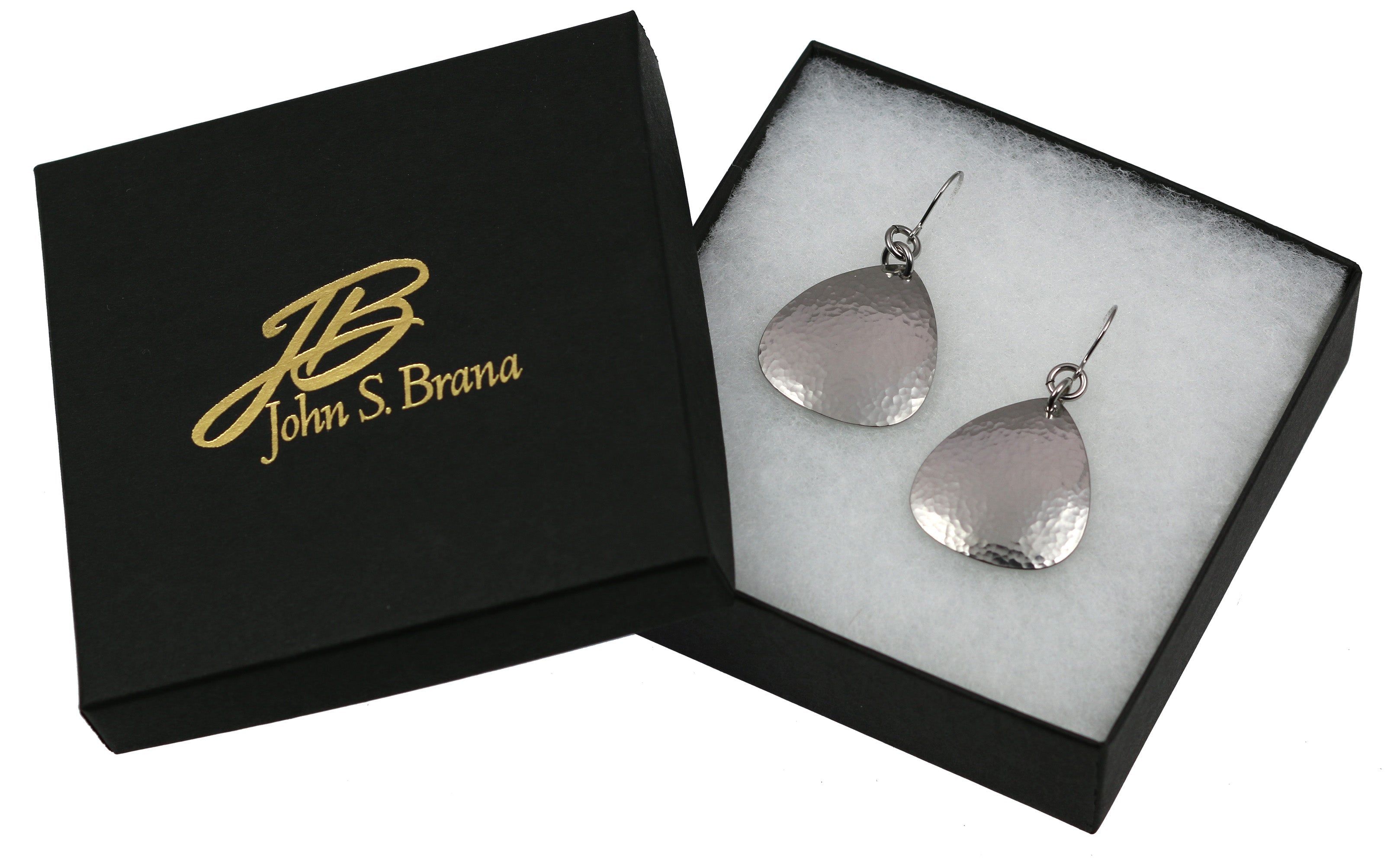 Hammered Triangular Stainless Steel Drop Earrings for Women - Hypoallergenic Dangle Earrings for Everyday Wear, Parties & Special Occasions