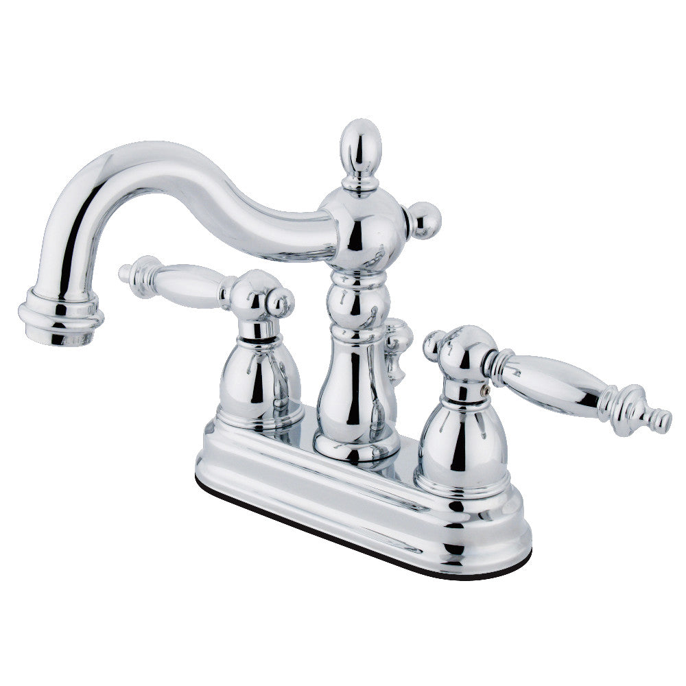 Kingston Brass KB1605TL 4-Inch Centerset Bathroom Faucet - Chrome Finish, Single Handle for Sink Vanity, Perfect for Small Bathrooms and Powder Rooms