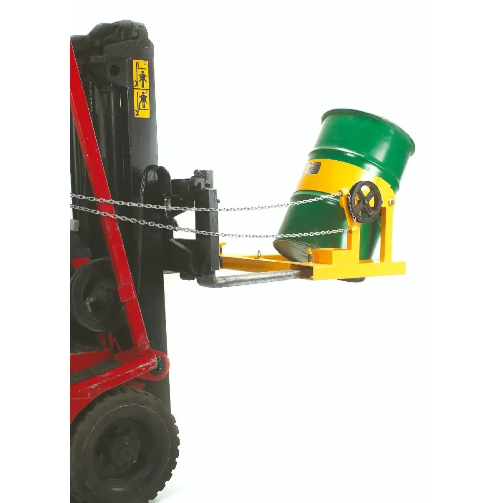 Heavy Duty Forklift Drum Tilter - 360° Rotating Barrel Lifter for Safe Drum Handling - Perfect for Warehouses, Factories & Industrial Use