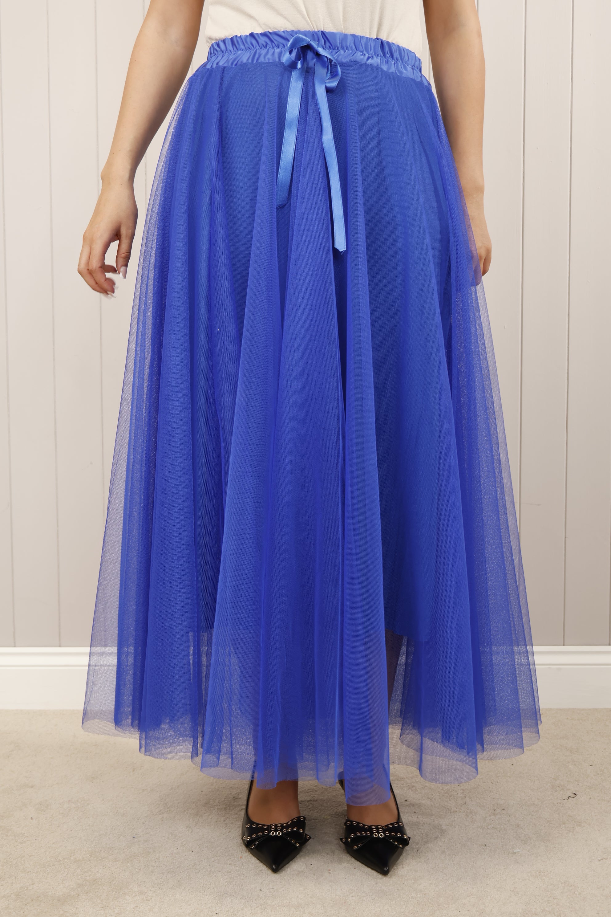 Royal Blue Tulle A-Line Skirt for Women - Elegant Party Dress for Weddings, Prom, Quinceañera & Special Occasions