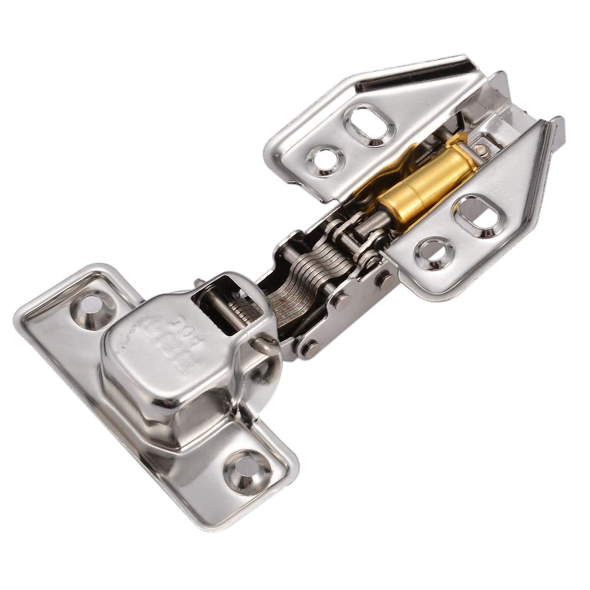 Soft Close Hydraulic Cabinet Hinges - Full Overlay Kitchen Cupboard Door Hinge with Safety Plate - Durable Hardware for Home Furniture & DIY Projects (Perfect for Kitchen Cabinets, Wardrobes, and Storage Units)