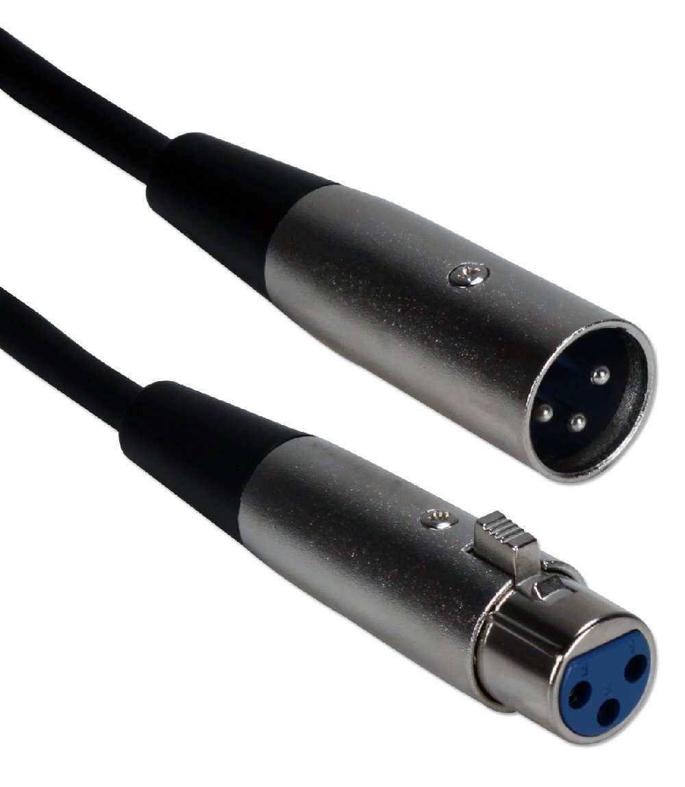 QVS 15ft XLR Male to Female Balanced Audio Cable - Professional Microphone Cable for Studio Recording, Live Performance, and PA Systems