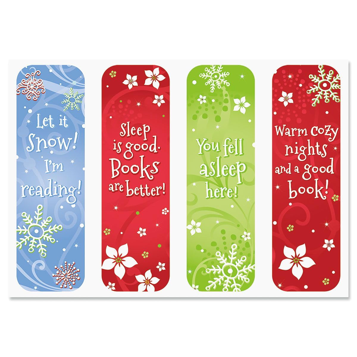 Christmas Bookmark Set of 8 - Festive Winter Reading Bookmarks for Kids & Adults - Perfect for Holiday Gifts, Book Lovers & Cozy Reading by the Fireplace
