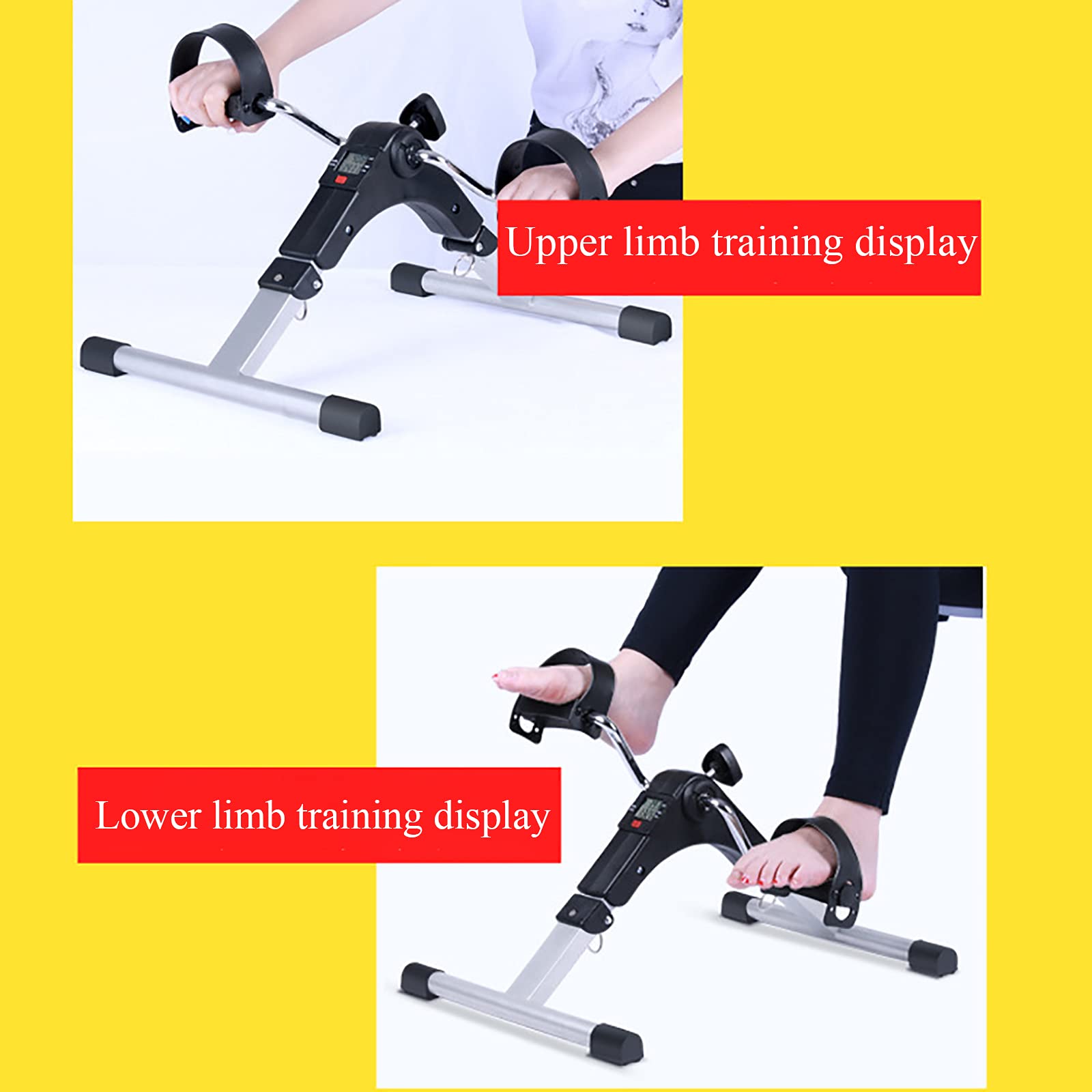 LIJCC Electric Pedal Mini Exercise Bike - Portable Home Pedal Exerciser for Arm & Leg Workout, Rehabilitation Equipment for Seniors & Adults | Compact Stepper Machine for Home Office & Physical Therapy