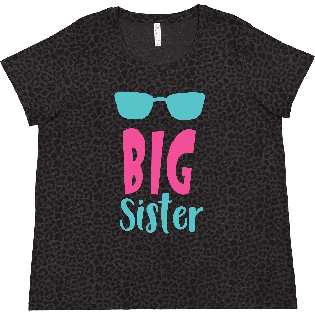 Inktastic Big Sister Older Sister Graphic Tee - Women's Plus Size T-Shirt with Sunglasses Design - Perfect for Sibling Gifts, Family Reunions & Casual Wear