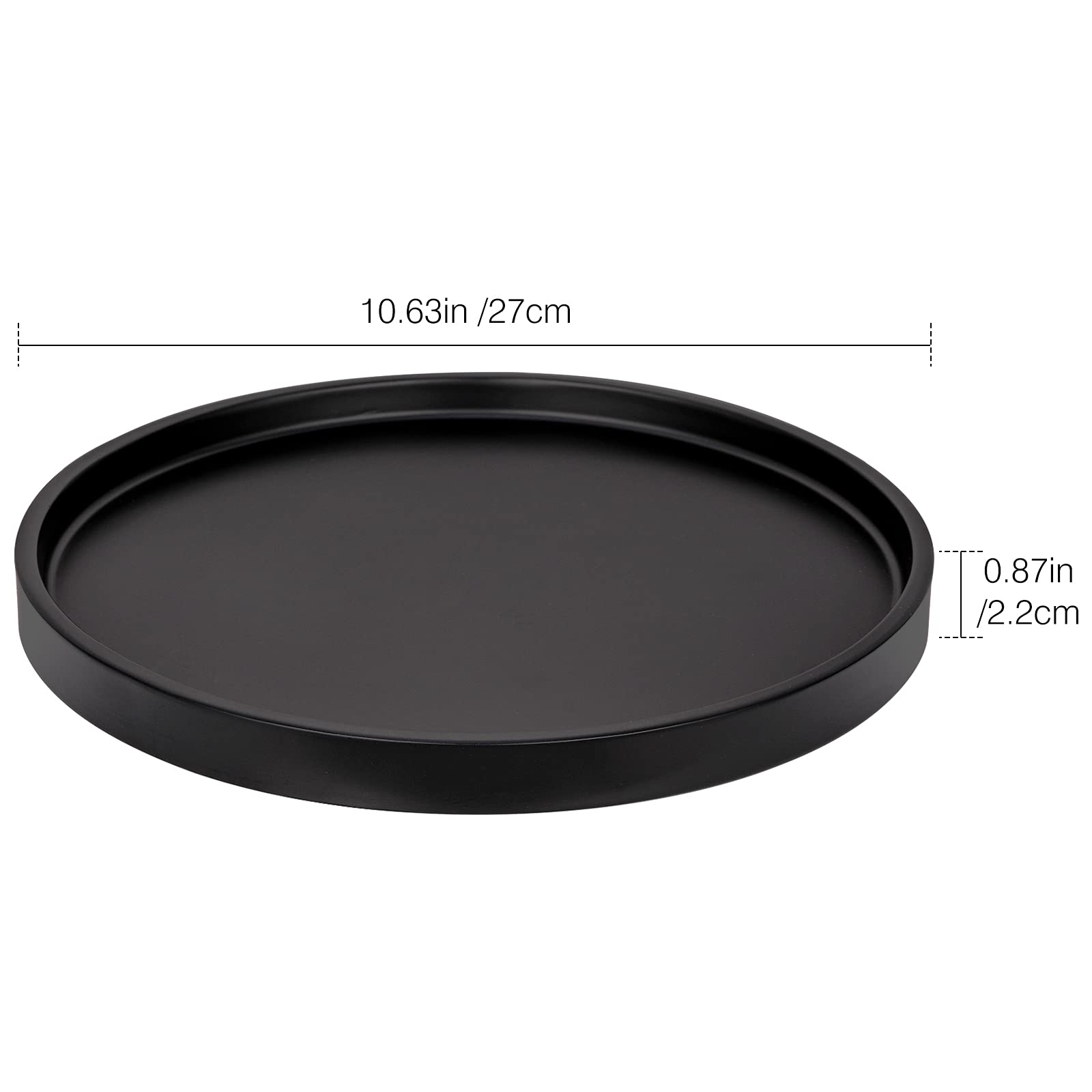 Matte Black Resin Vanity Tray for Jewelry & Cosmetics - Bathroom & Dresser Organizer