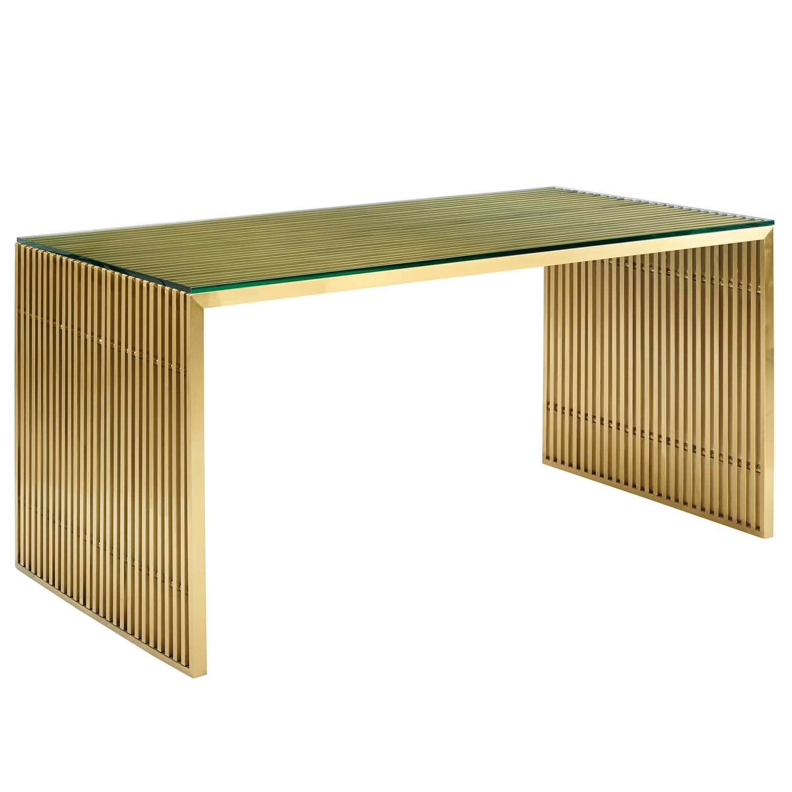 Premium Gridiron Stainless Steel Dining Table - Modern & Durable Metal Kitchen Table for Indoor/Outdoor Use - Perfect for Restaurants, Patios, and Home Dining Rooms