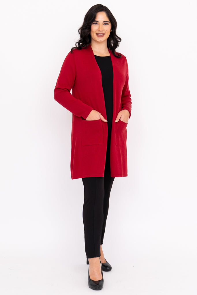 Justine Sweater - Soft Bamboo Cotton Knit Top with Lipstick Red Color | Perfect for Casual Wear, Office Outfits & Date Nights