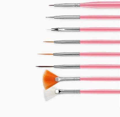 SUNISA 15-Piece Pink Nail Art Brush Set - Professional Acrylic Nail Design Painting Tools with Fine Tip Brushes & Drawing Pens for Salon, DIY Manicure & Nail Polish Art | Perfect for Beginners & Experts