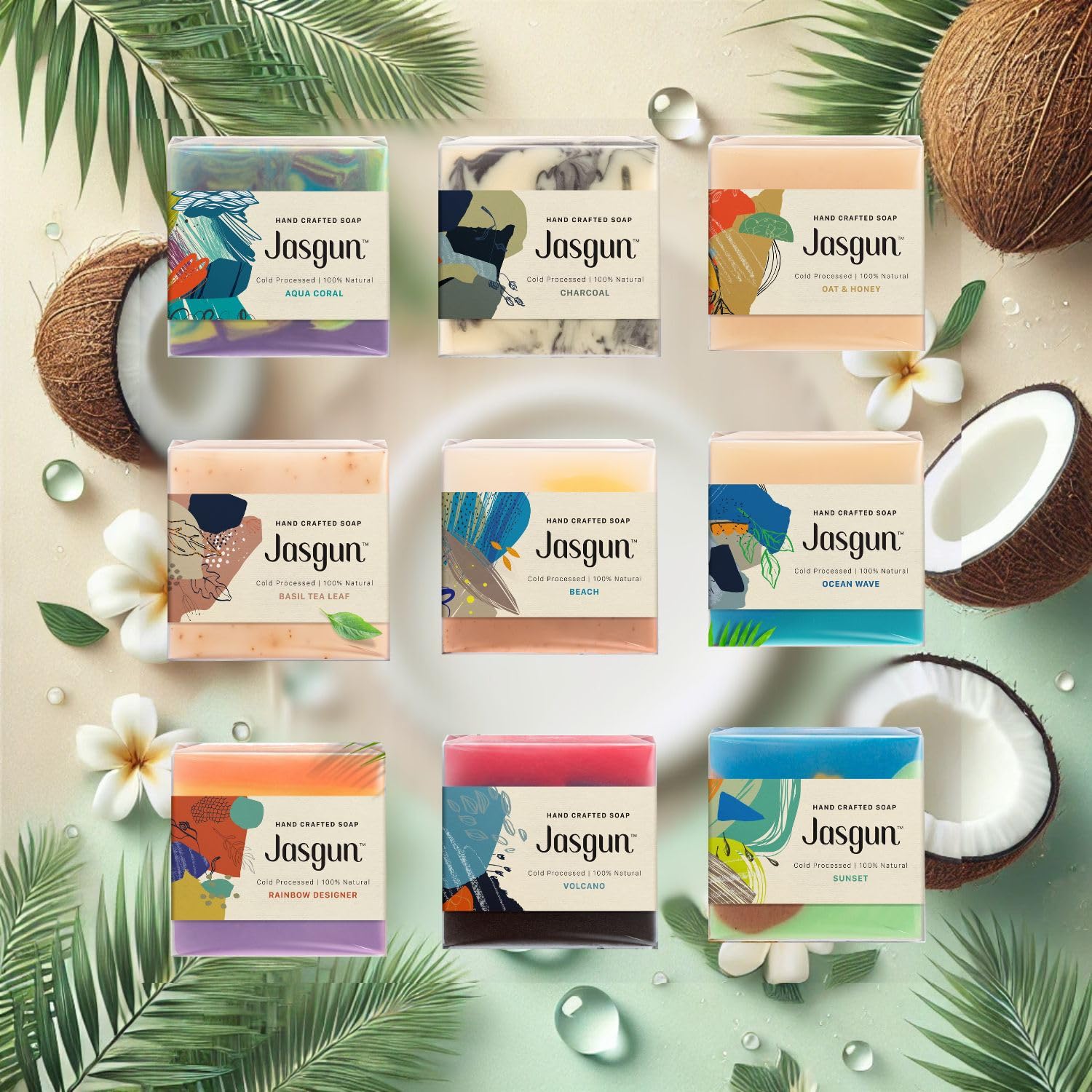 JASGUN Oat & Honey Soap - 100% Natural, Vegan, Organic for Sensitive Skin & Daily Use