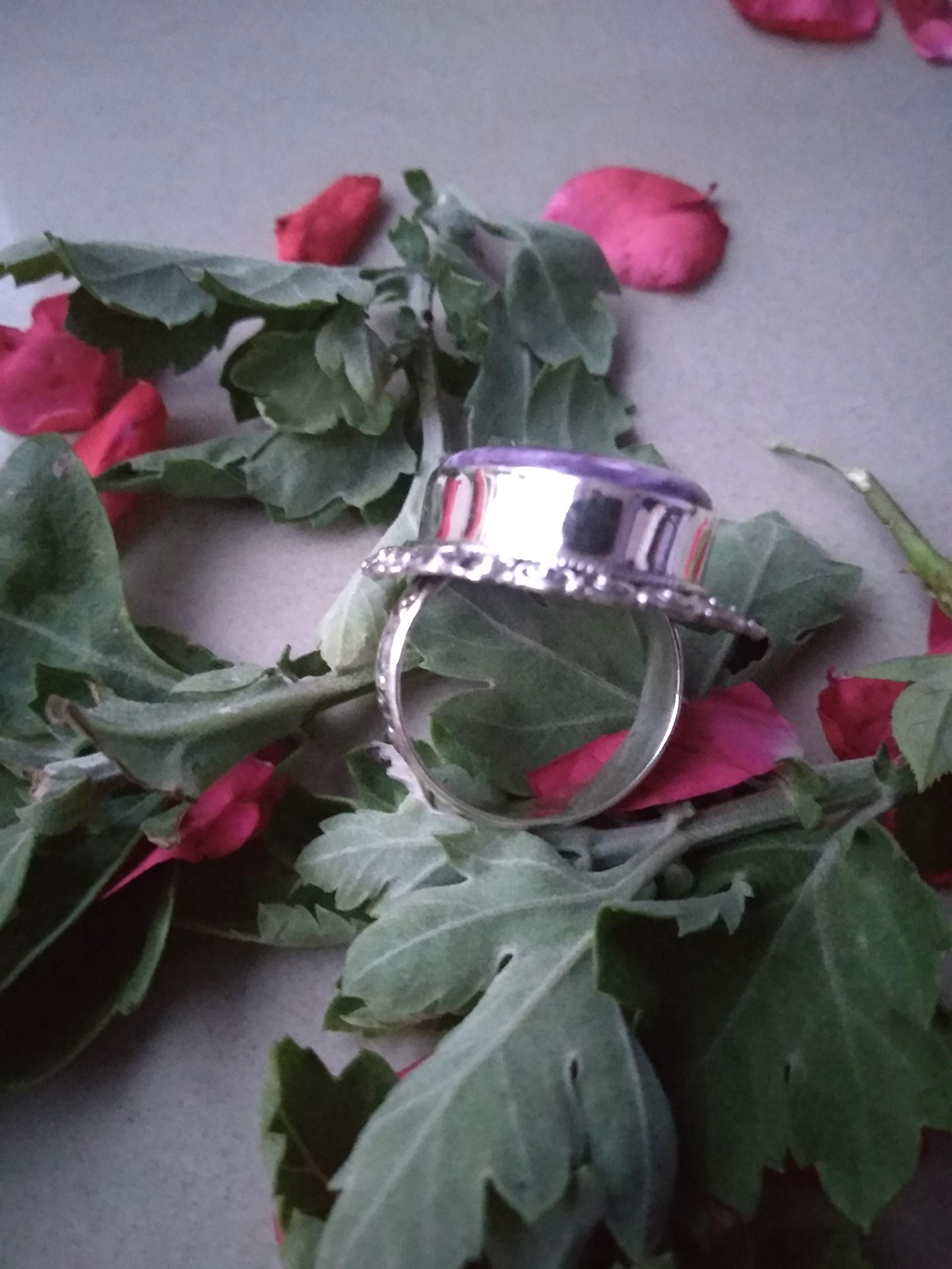 Handmade Charoite Silver Ring – Unique Oval Statement Ring, Nickel-Free Artisan Jewelry, Modern Classic Design for Anniversary Gifts & Special Occasions | Perfect for Weddings, Parties & Everyday Elegance