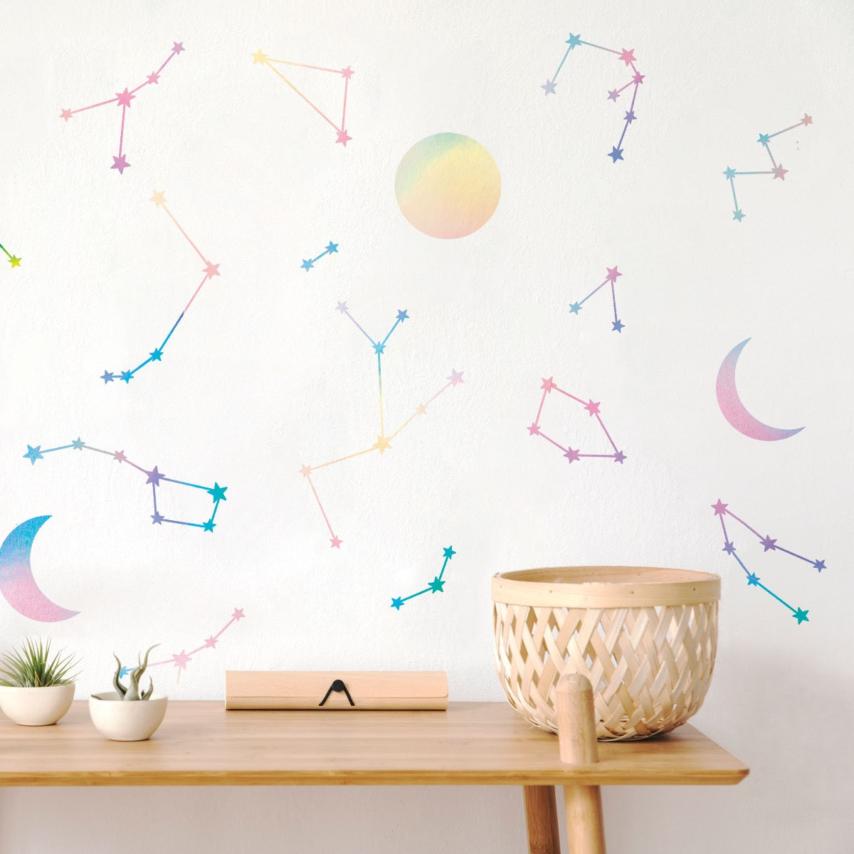 Constellations & Moons Wall Decals - Removable Space Themed Stickers for Kids Room Decor, Nursery & Classroom - Perfect for Astronomy Lovers & Celestial Theme Parties