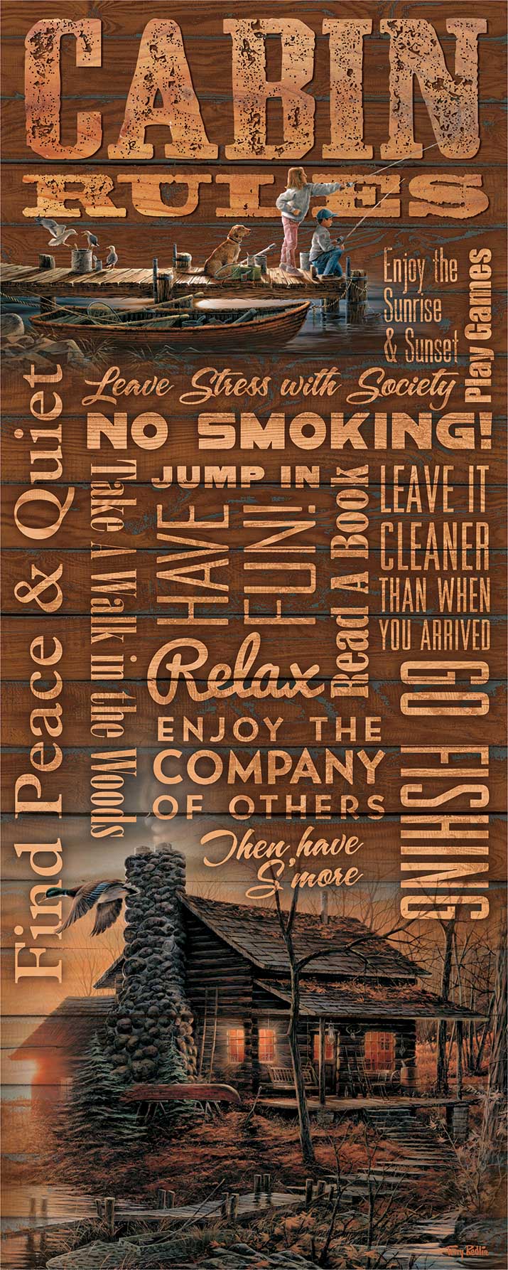 Golden Retreat 12 x 30 Wood Sign - Rustic Farmhouse Wall Decor for Home, Office & Cabin - Perfect for Living Room, Bedroom & Entryway