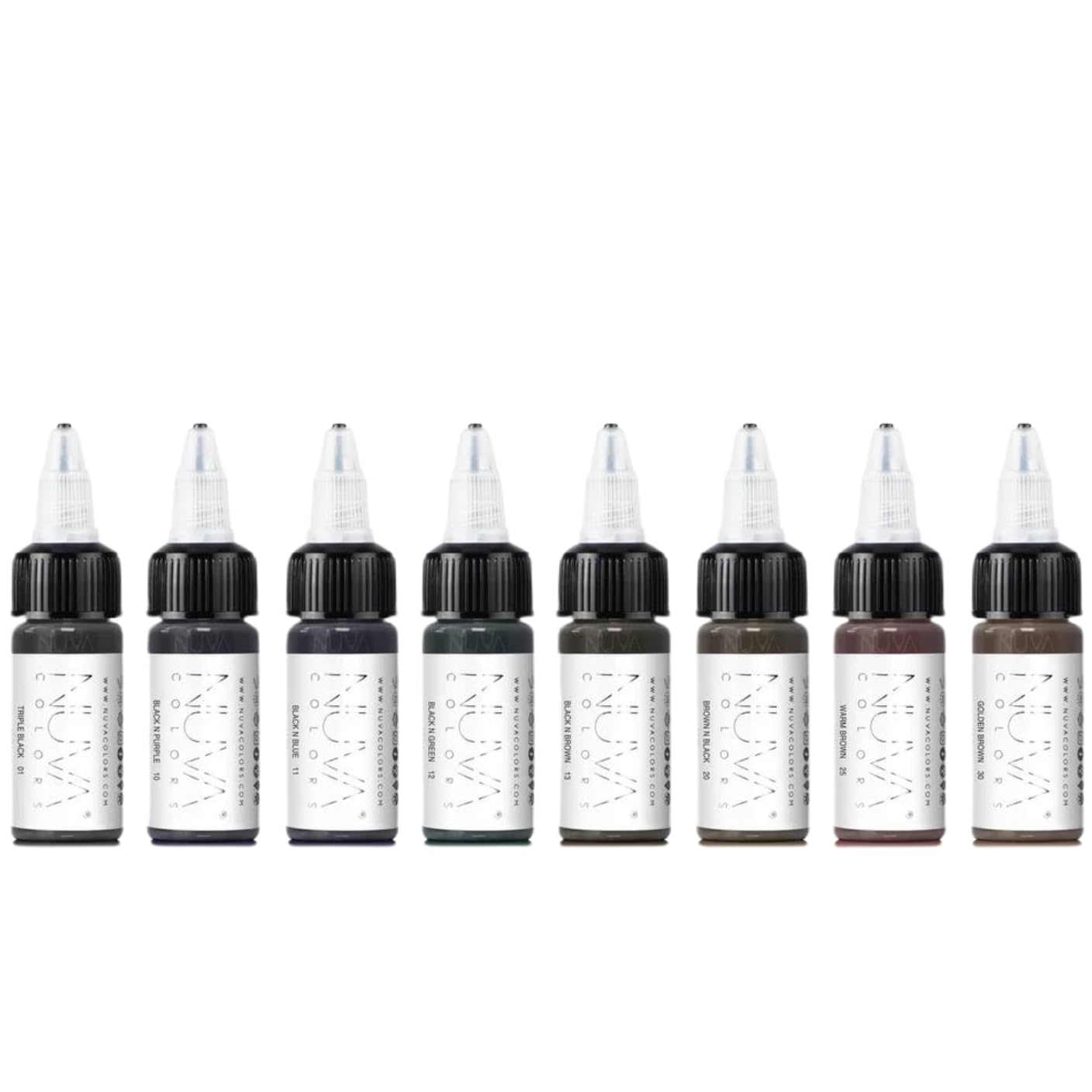 Permanent Eyeliner Pigment for Microblading & Eyeliner Tattoo - Customizable Cool Undertone, Vegan & Long-Lasting (8-Pack) - Perfect for Lash Enhancement, Winged Liner & Smokey Eye Looks | Made in USA