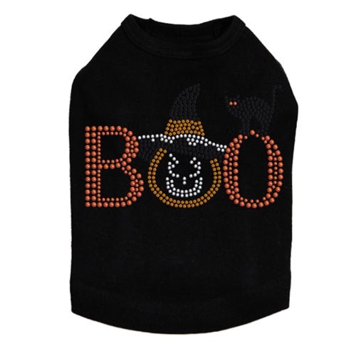 Stylish Boo Hat & Cat Rhinestone Tank Top for Women - Multiple Colors - Perfect for Halloween, Cosplay & Casual Wear