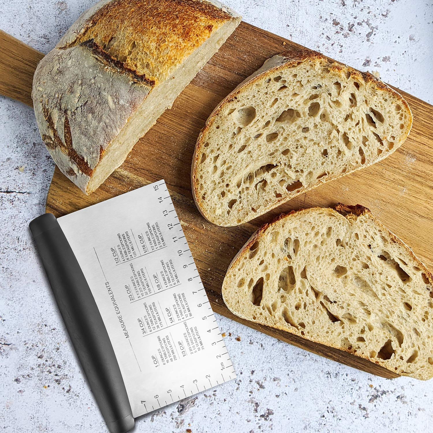 LUTER Plastic Dough Scraper - Pastry & Pizza Cutter, Bench Scraper for Baking Bread, Dough, Cookies (Green, White, Silver) - Perfect for Kitchen, Bakery & Home Baking