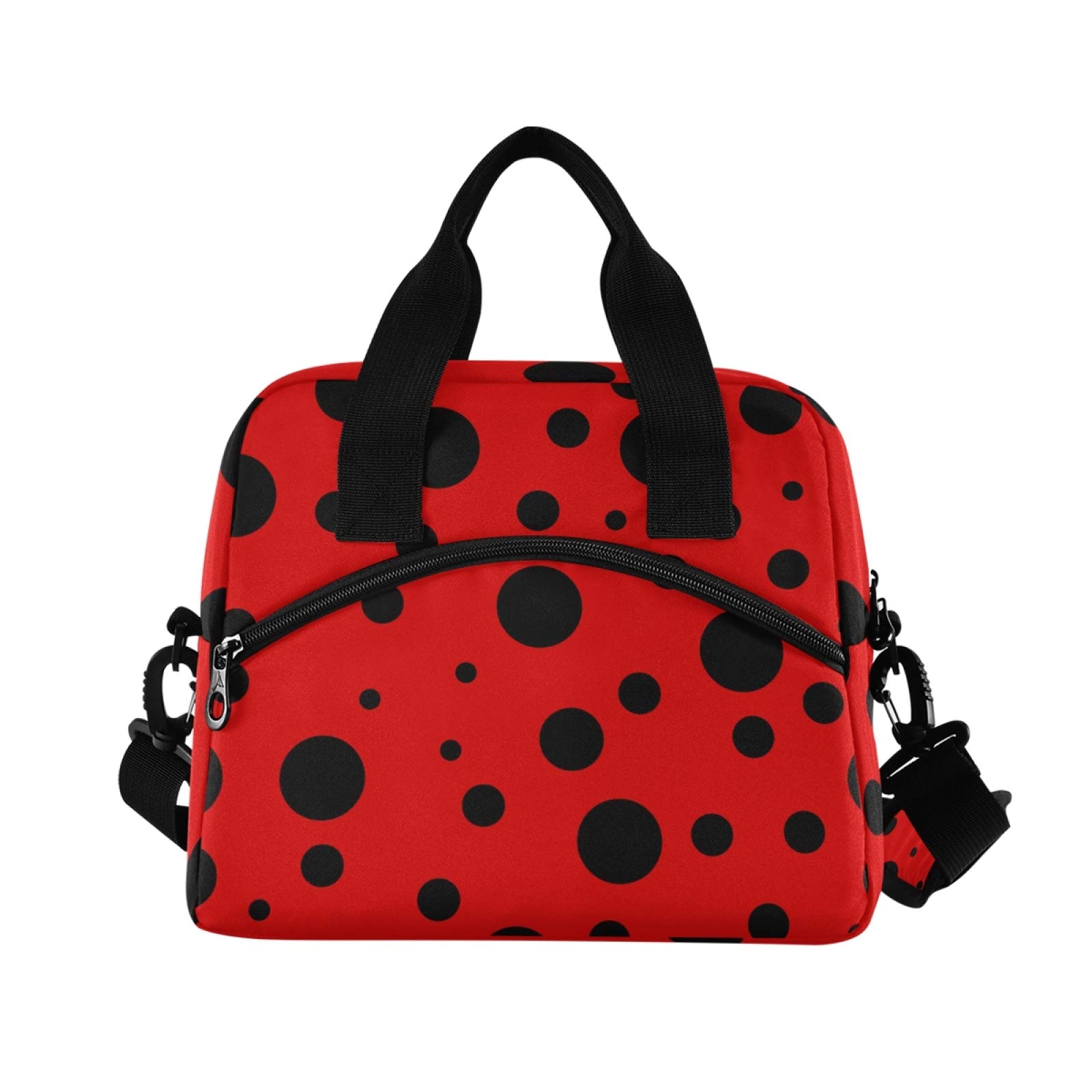 Personalized Ladybug Polka Dot Insulated Lunch Tote Bag for Women - Leakproof & Customizable Lunch Box Cooler Bag for Work, School & Picnics