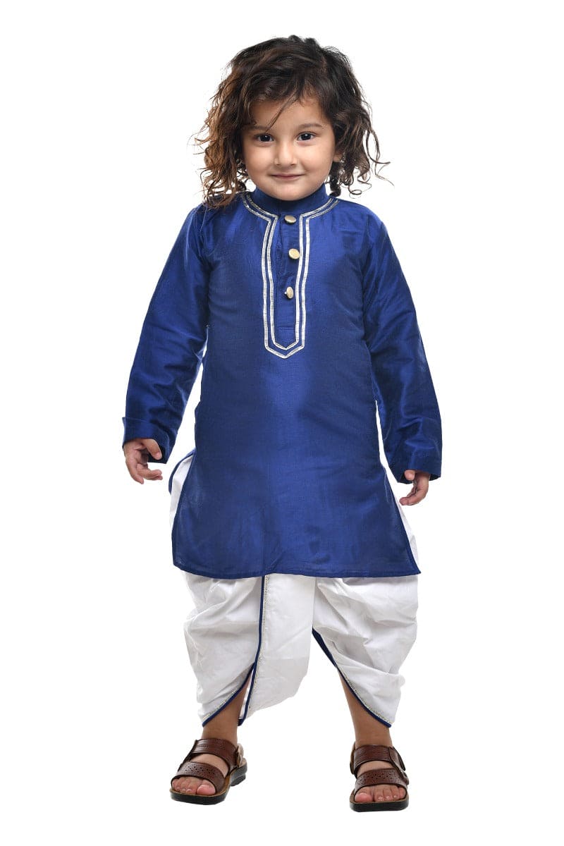 Elegant Blue Gota Kurta with Dhoti Set | Traditional Indian Ethnic Wear for Men | Perfect for Weddings, Festivals & Cultural Events