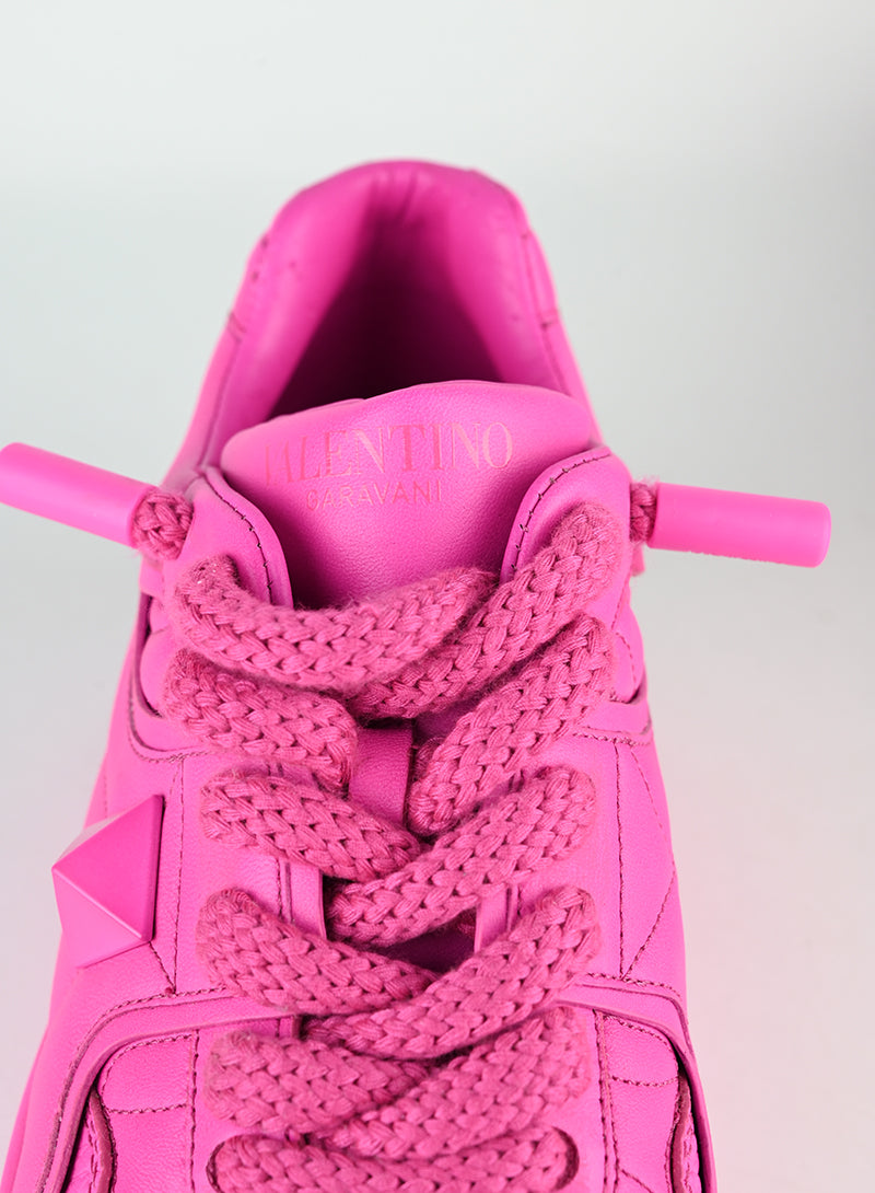 Valentino One Stud XL Fuchsia Sneakers - Women's Size 40 | Luxury Designer Fashion Shoes for Casual Wear & Street Style